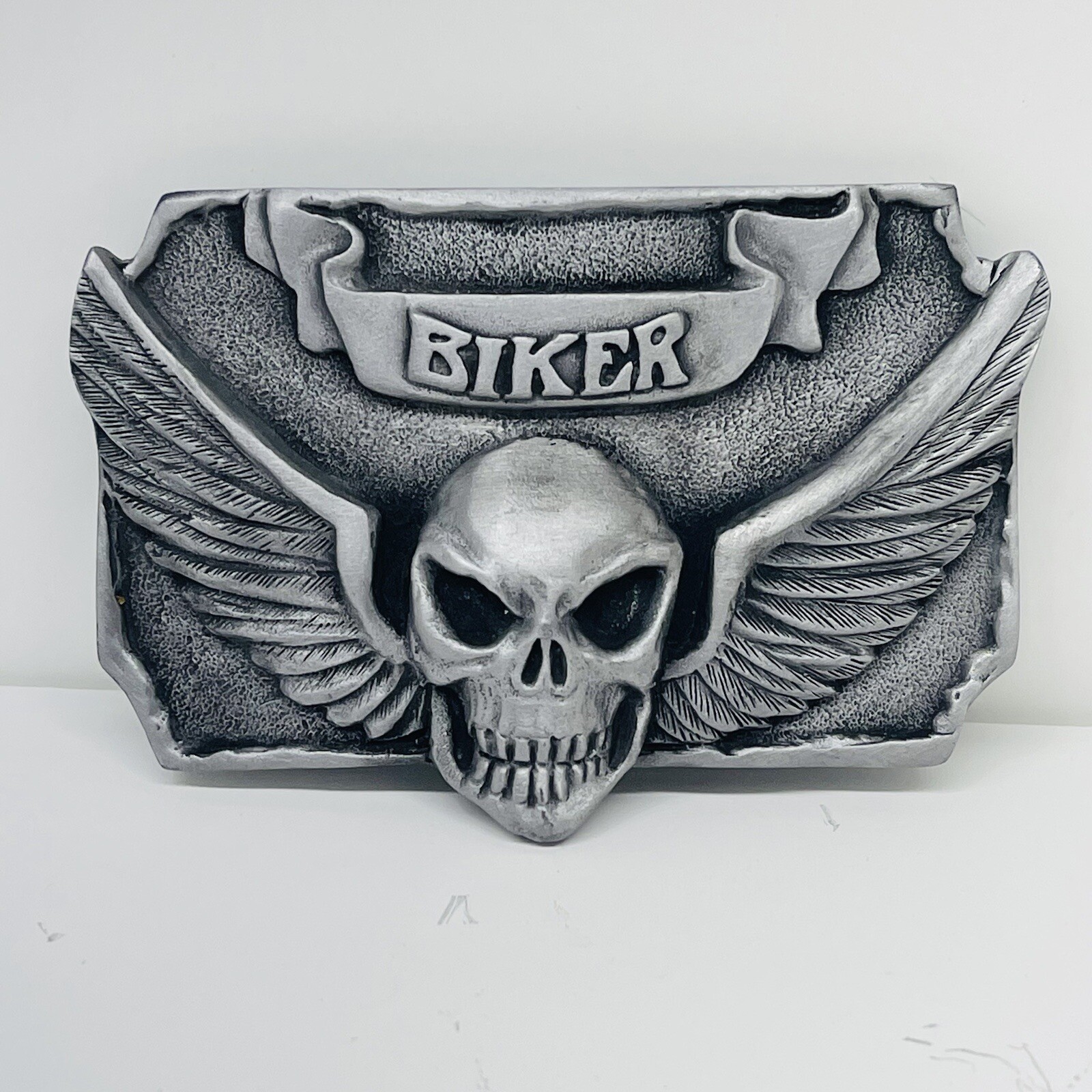 Vintage EASYRIDERS BIKER Metal Belt Buckle SKULL WINGS Chopper Bike Motorcycles