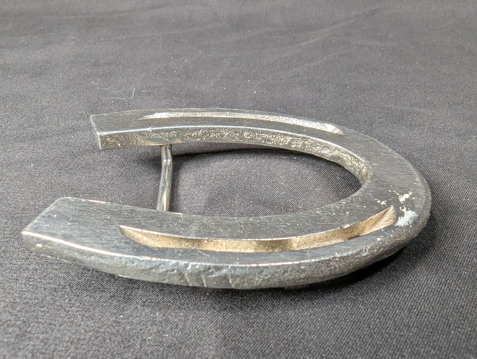 Vintage Horseshoe Belt Buckle Western Style Cast Metal Rustic Accessory Good