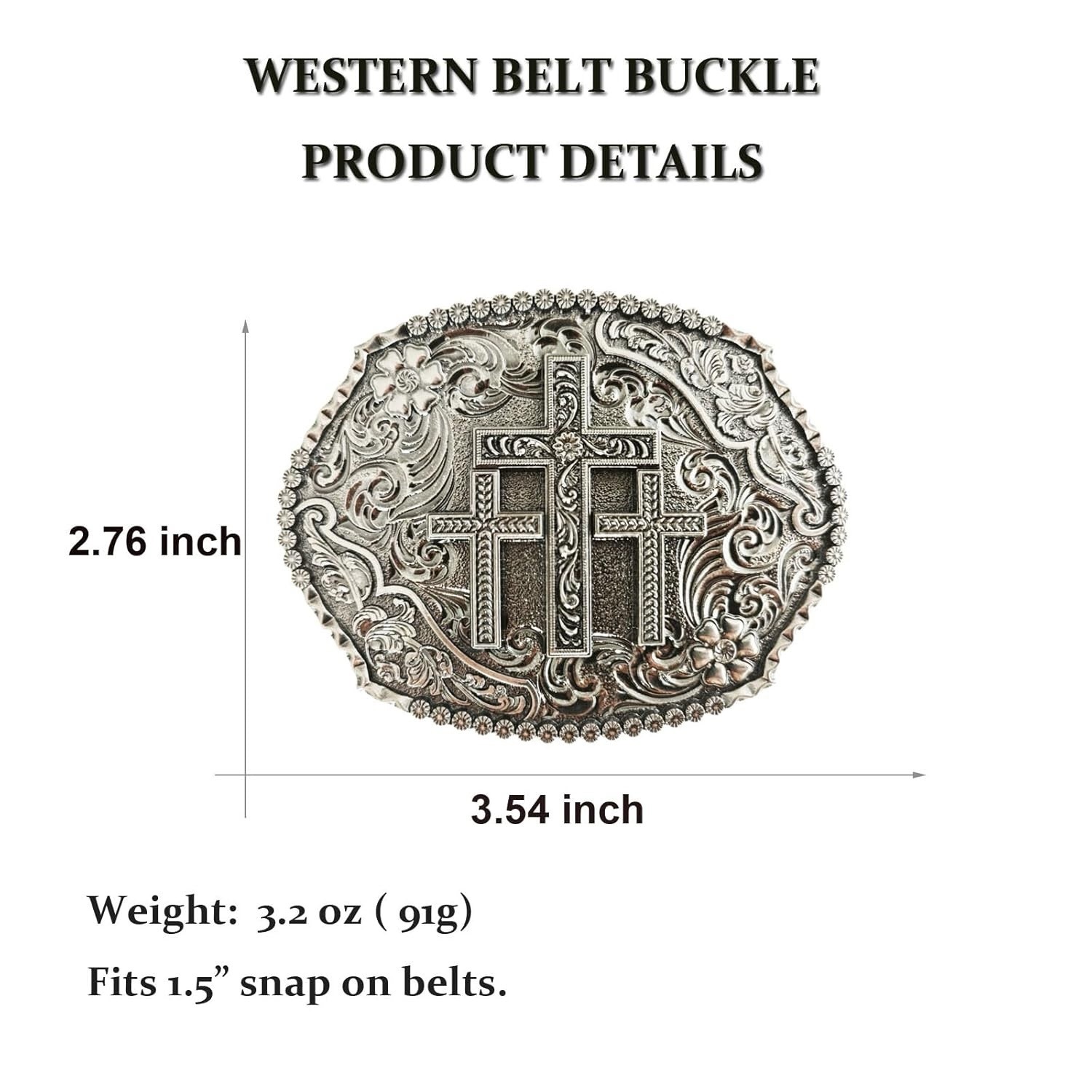 Religious Cross Western Belt Buckles for Men Women,Cowboy Belt Buckle Cowgirl