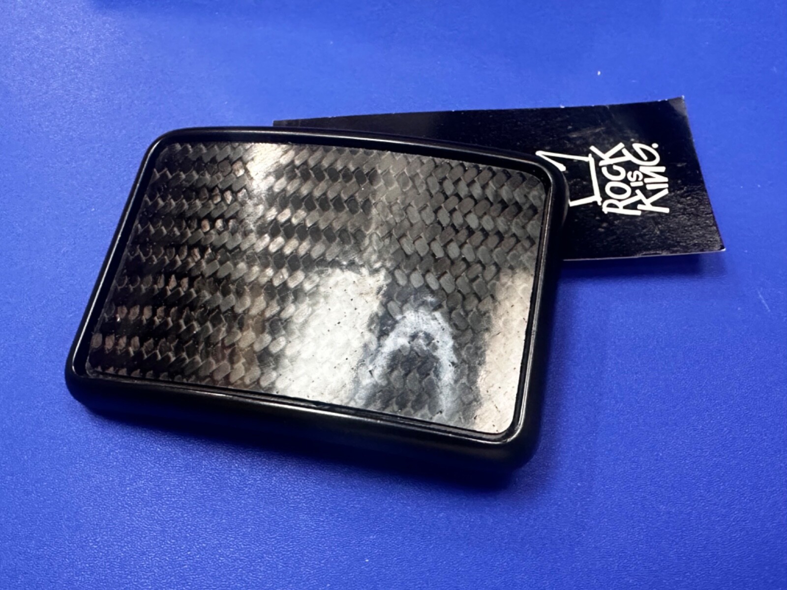 Rock Is King Zig Zag Black / Grey Nos Dress Replacement Belt Buckle In Box