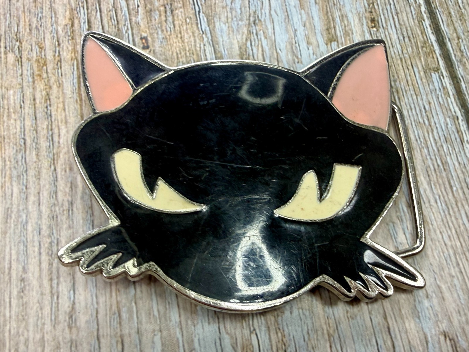 Black Kitty Cat Cartoon Anime Novelty Gift Enamel Belt Buckle