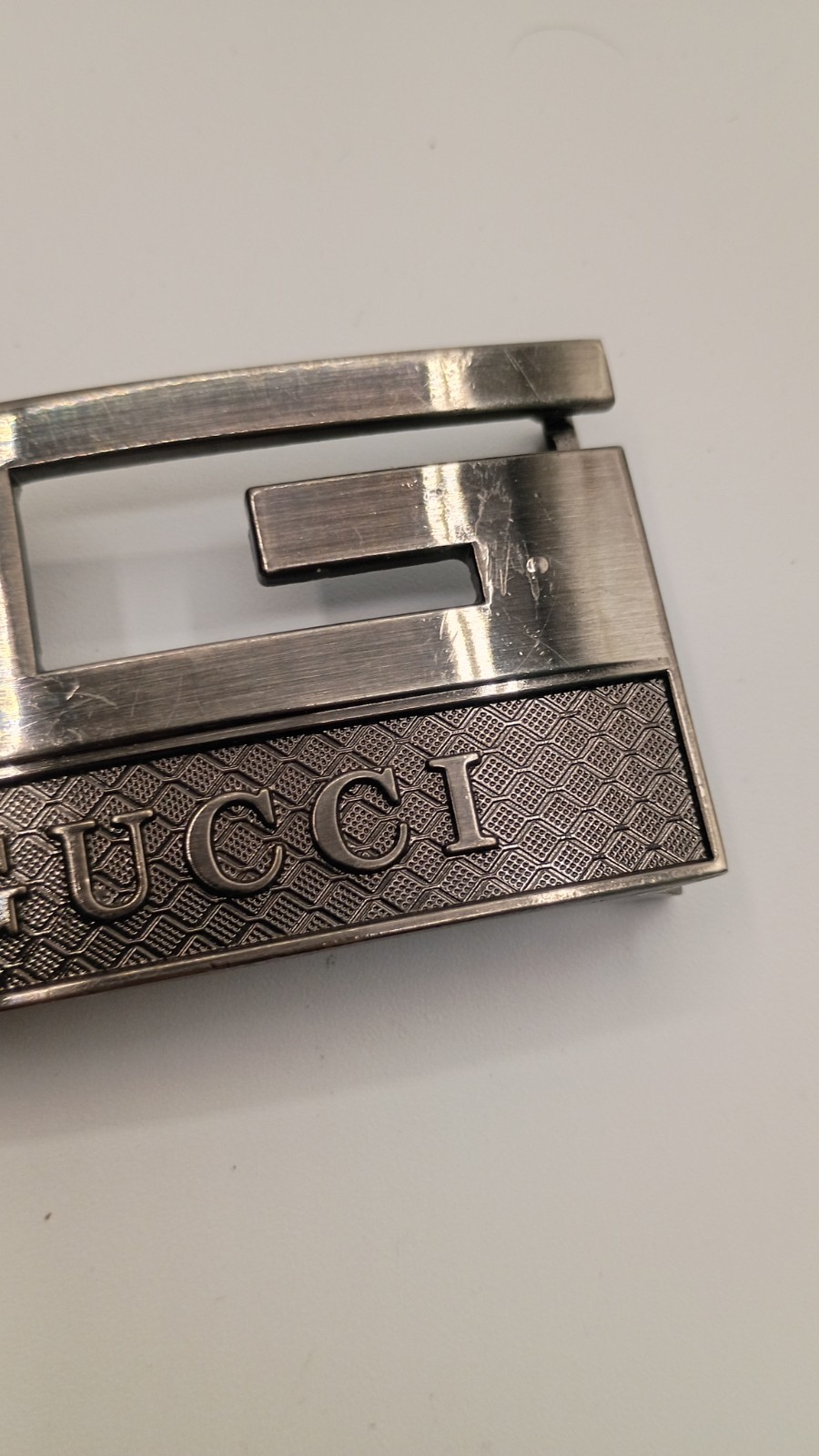 Gucci Archive G Logo Belt Buckle Vintage 90s Heavy Solid Metal Italian Hardware