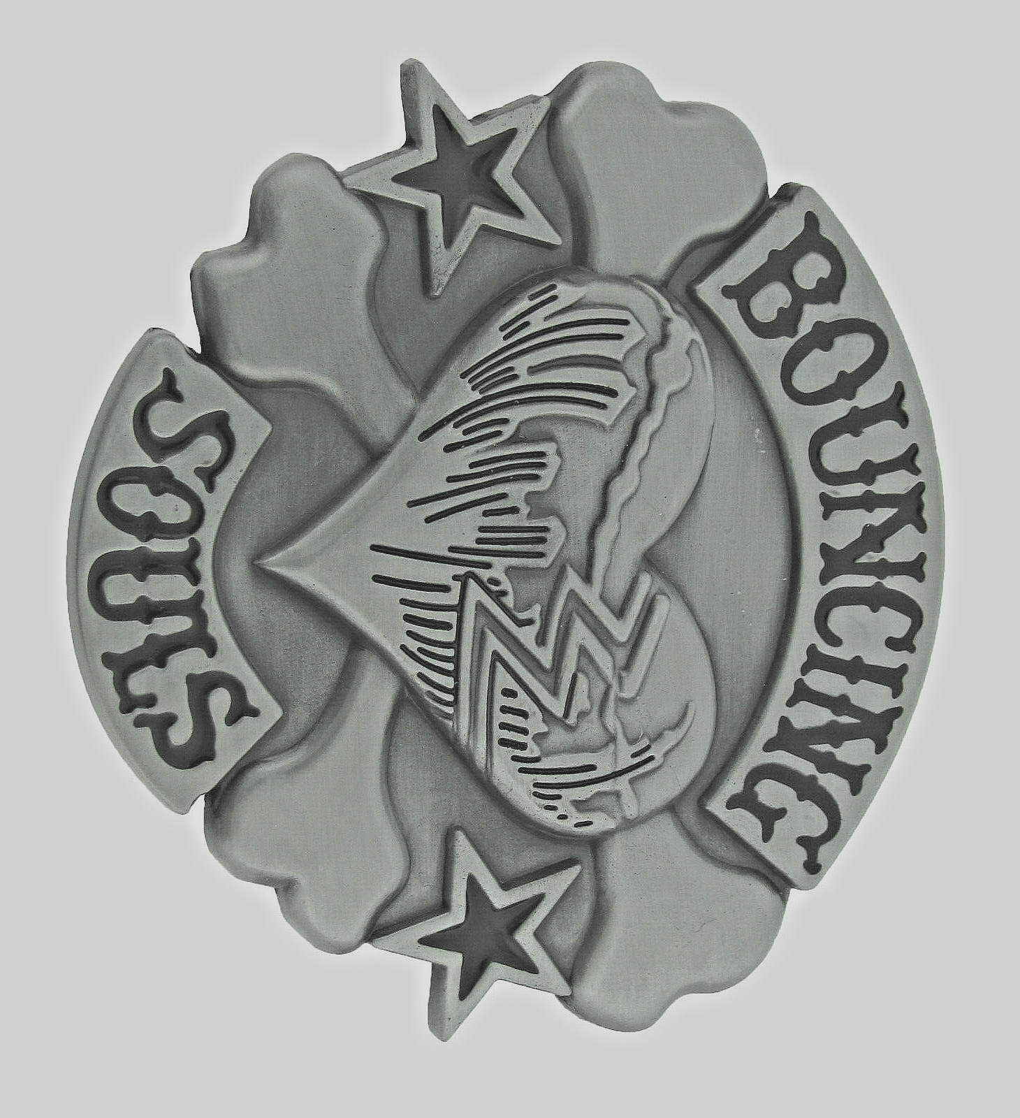Skull Belt Buckle Bouncing Souls Heart Crossbones Gray Metal Tattoo Skeleton