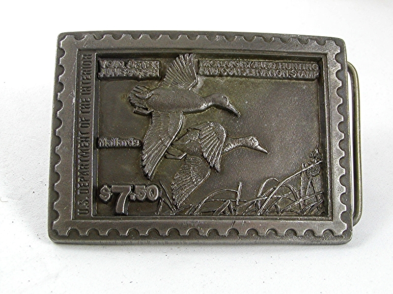 1981 Mallard Duck $7.50 Conservation Stamp Buckle By AMERICAN LEGENDS 4117b
