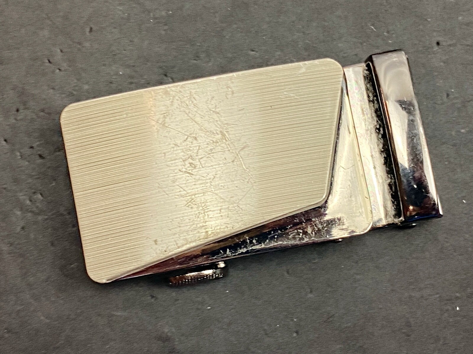 Wide Heavy Silver And Black Color Dress Replacement Belt Buckle