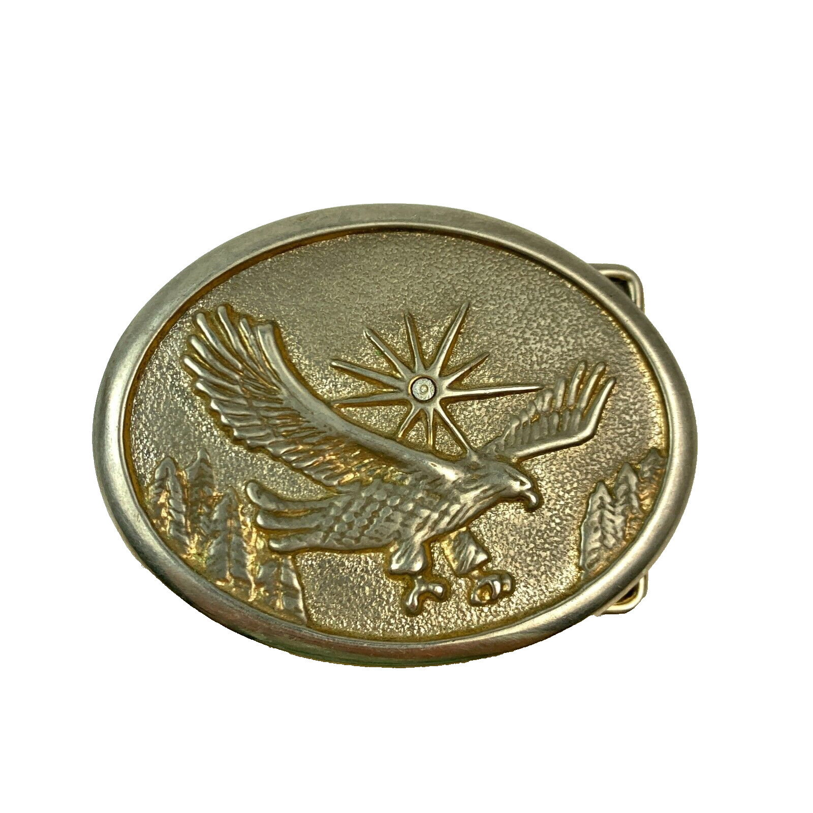 Vintage Unbranded Eagle Hawk Sun 3D Metal Belt Buckle