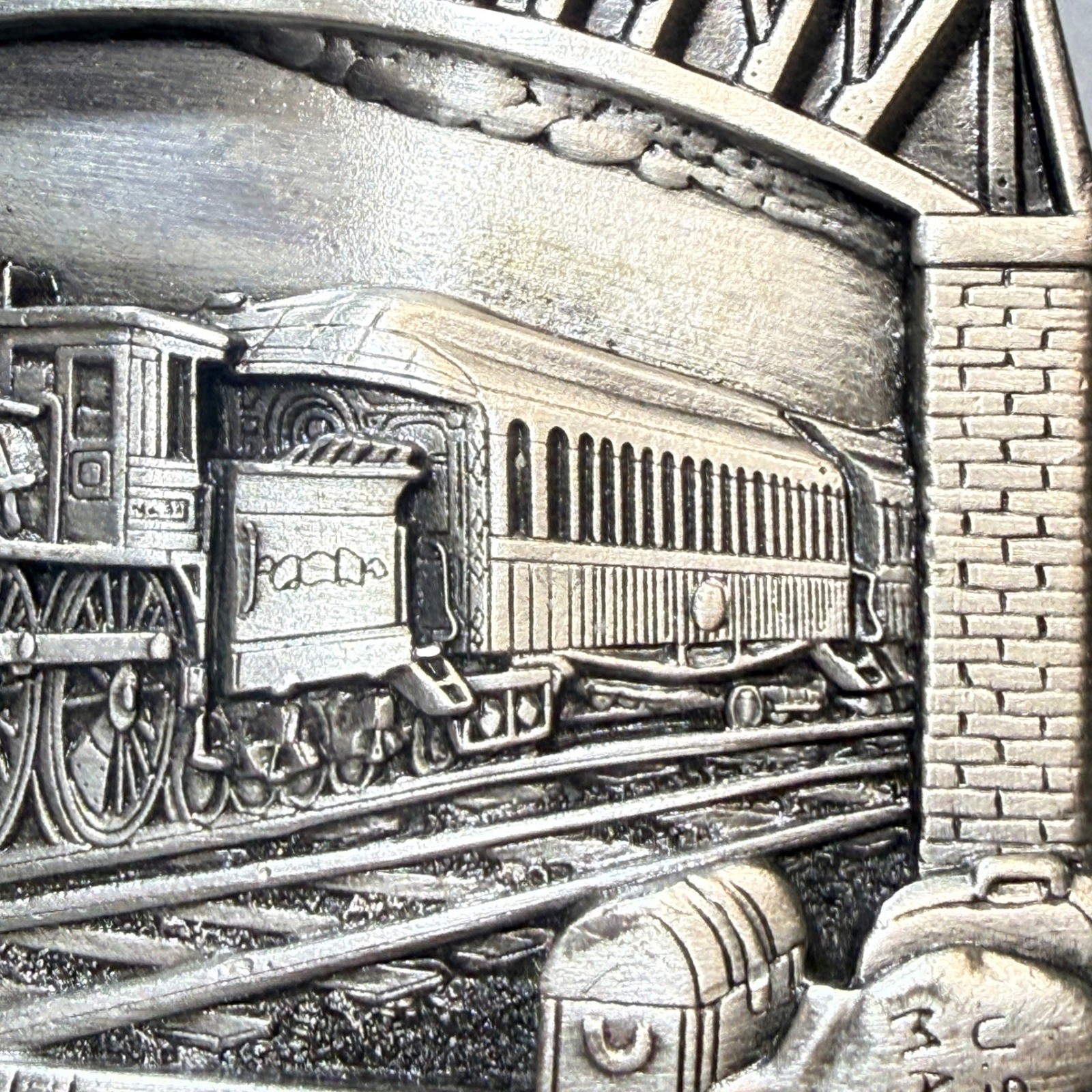 1983 Bergamot Brass Works Vintage Train Railroad Belt Buckle Made in USA