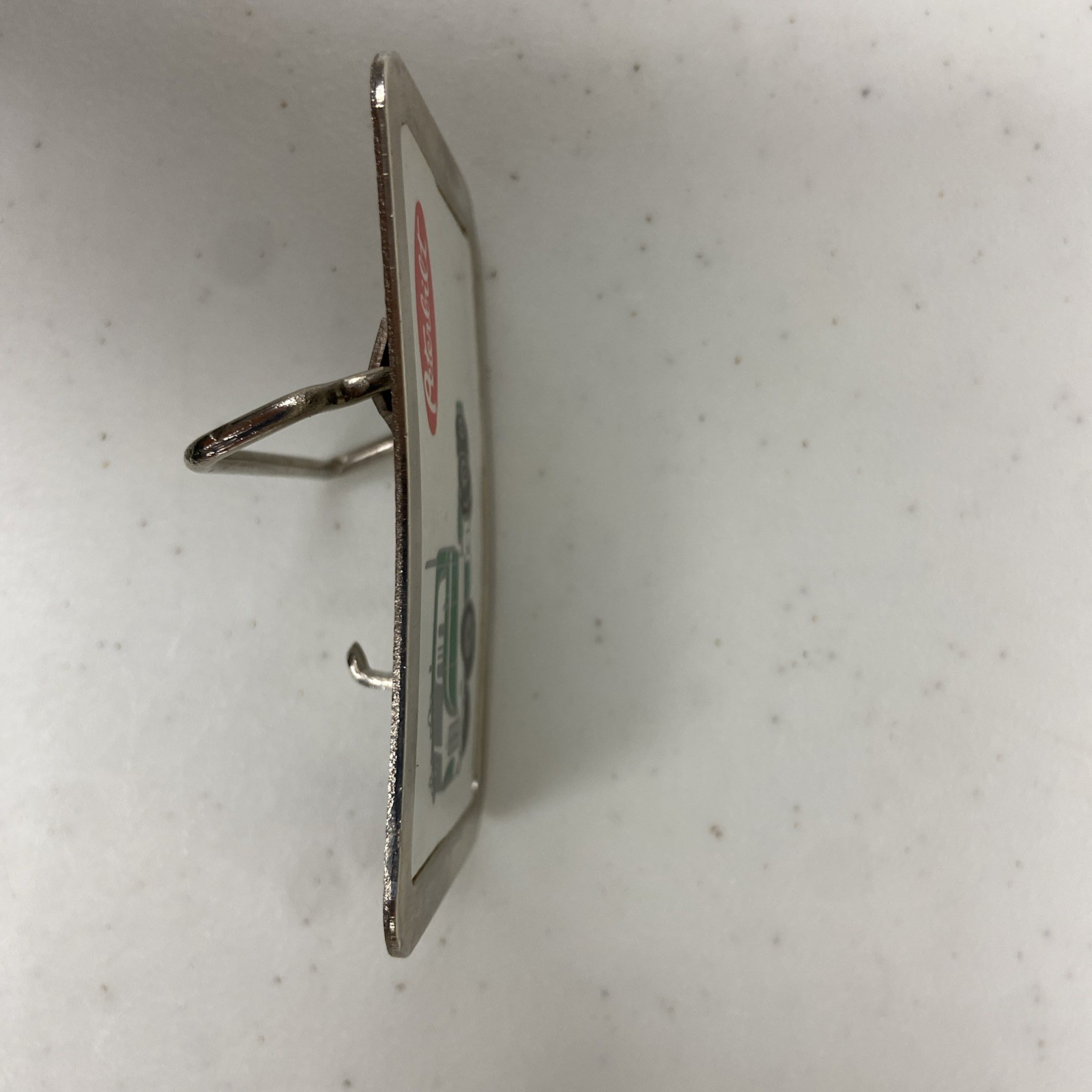 Vintage Peterbilt Semi-Truck Flat Nose Cabover Metal Belt Buckle 3 3/8&Prime; x 2 1/8&Prime;
