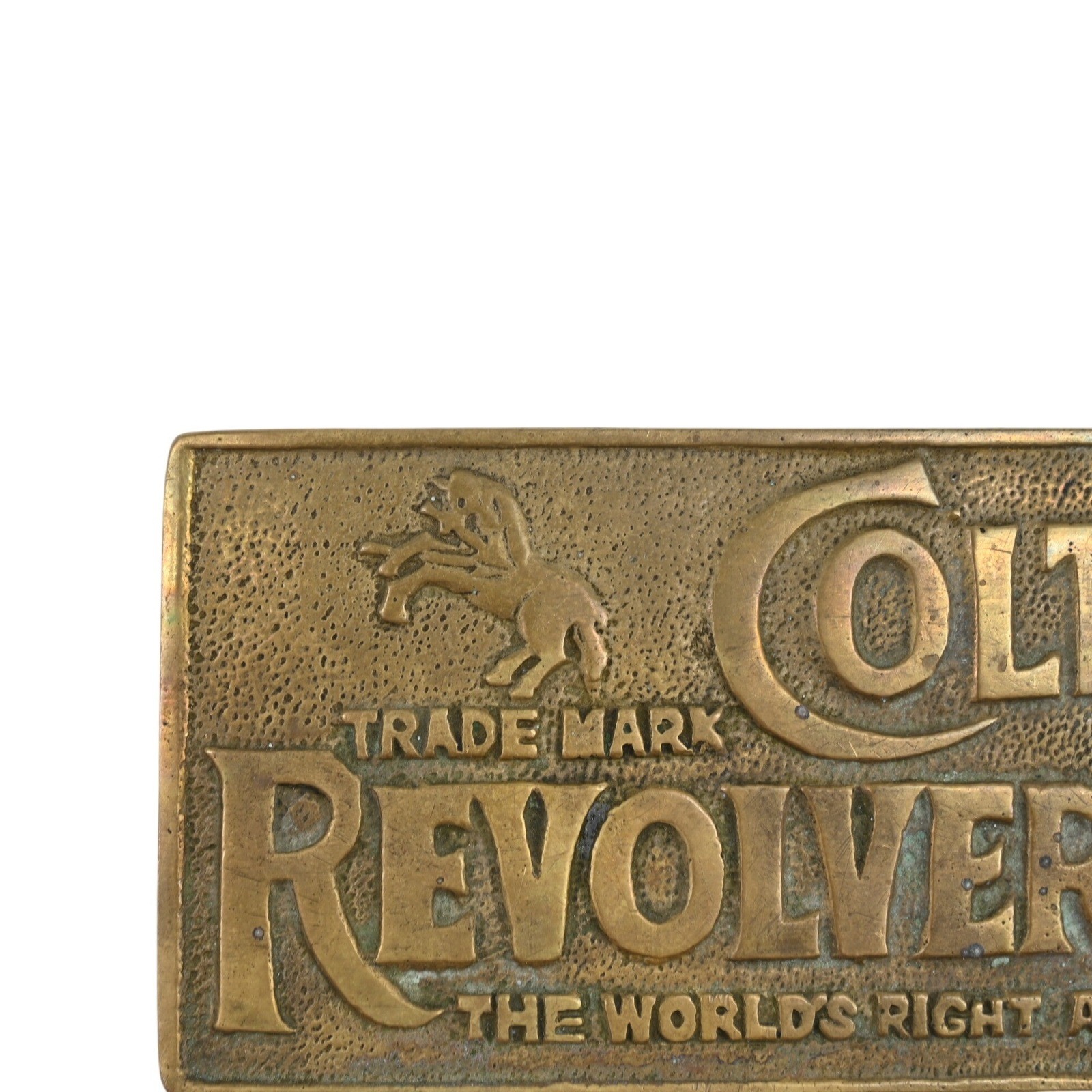 Vintage Colt Revolvers Solid Brass Belt Buckle Worlds Right Arm Retro 705 Moto