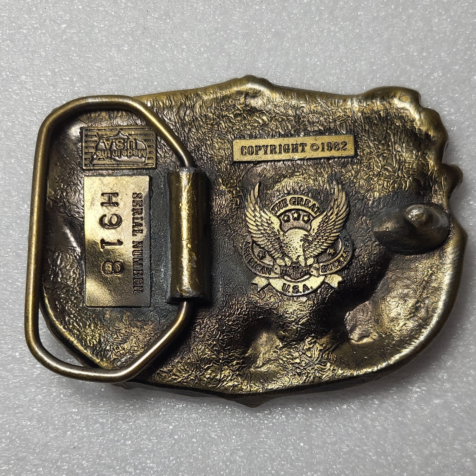 The Great American Buckle Co. Vintage 3pc Western Music Hunting Buckle Lot 3&Prime;