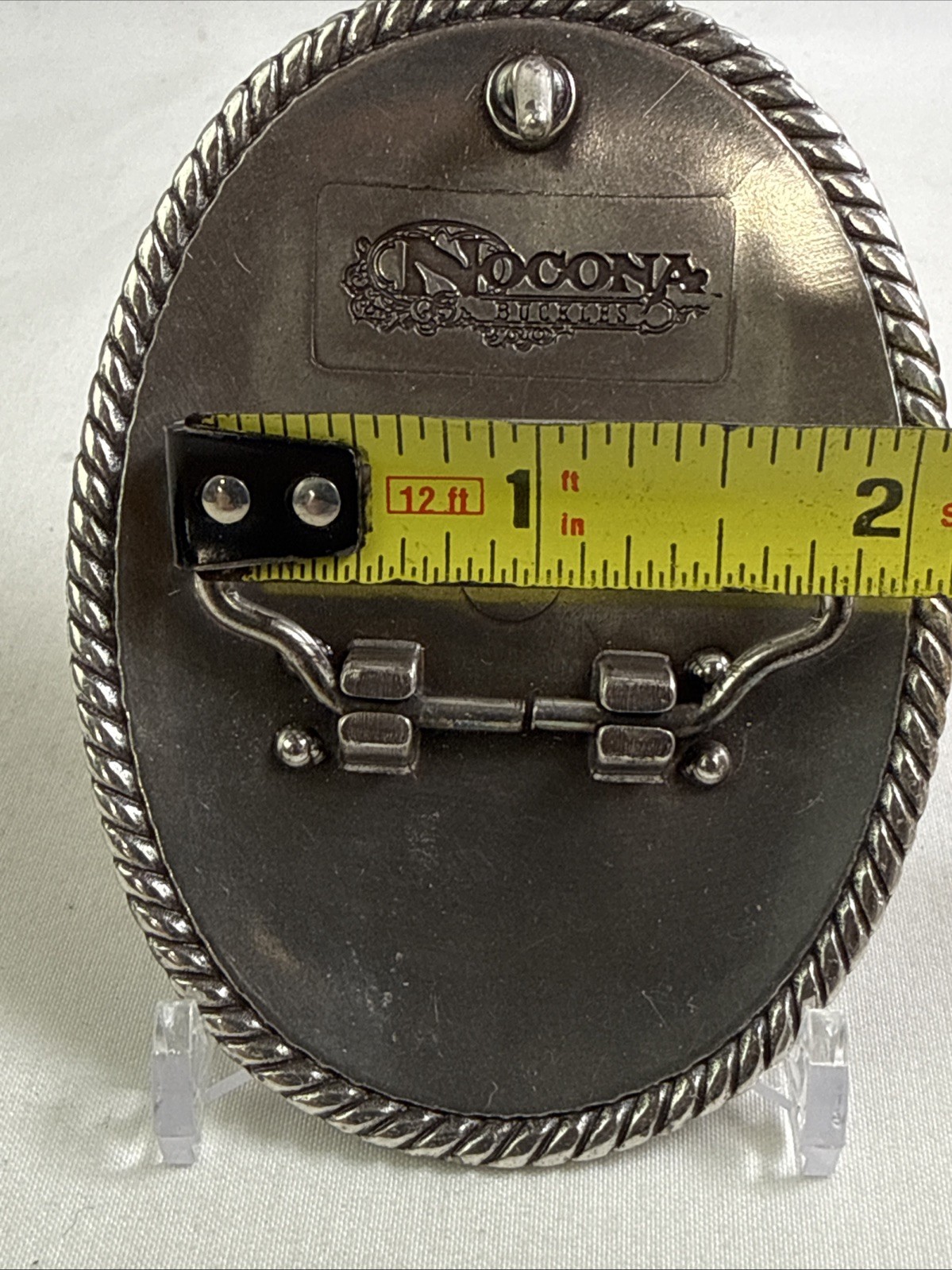 Nocona Men&rsquo;s Oval Scrolled Western Belt Buckle Silver
