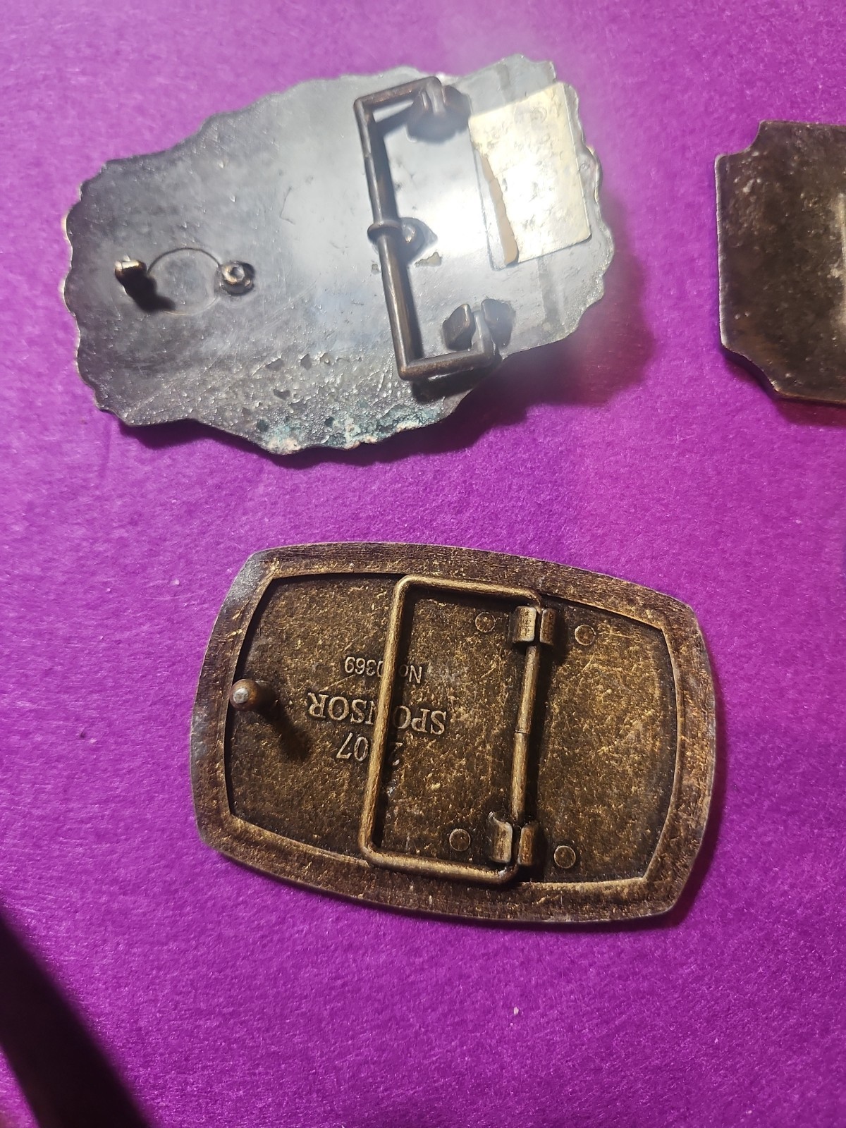 Assorted Belt Buckles Fish, Bull##$^ Am Vets, Eagle- Lot Of 4 1013