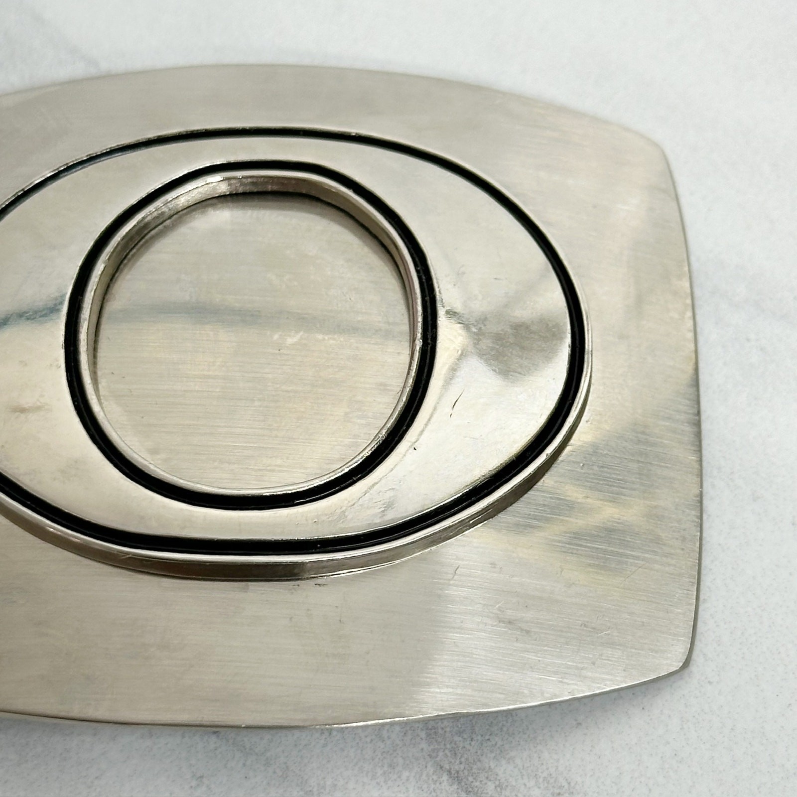 O Letter Initial Monogram Silver Tone Belt Buckle