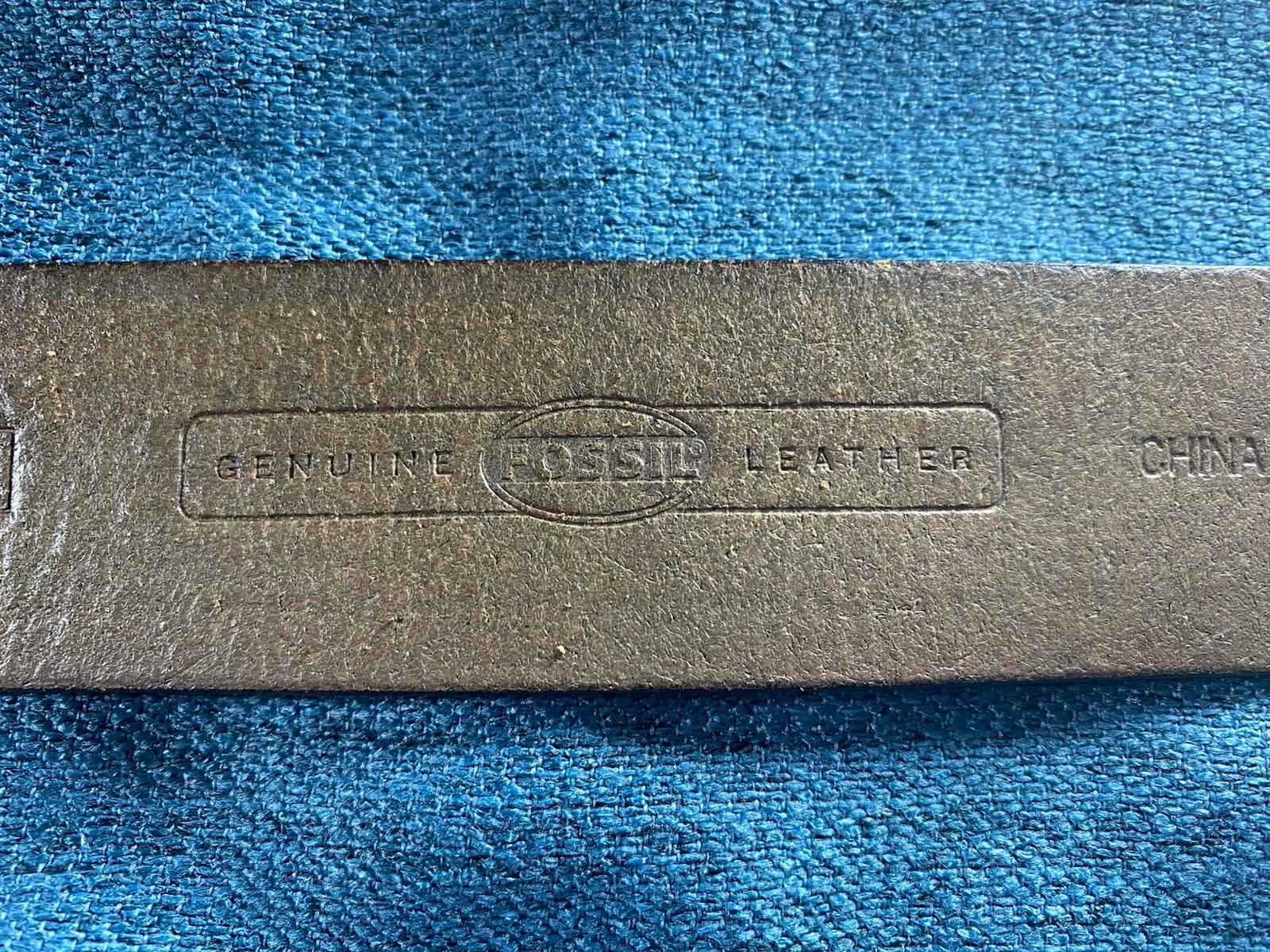 Fossil Belt Hammered Design With Metal Studs Brass Buckle Size Medium
