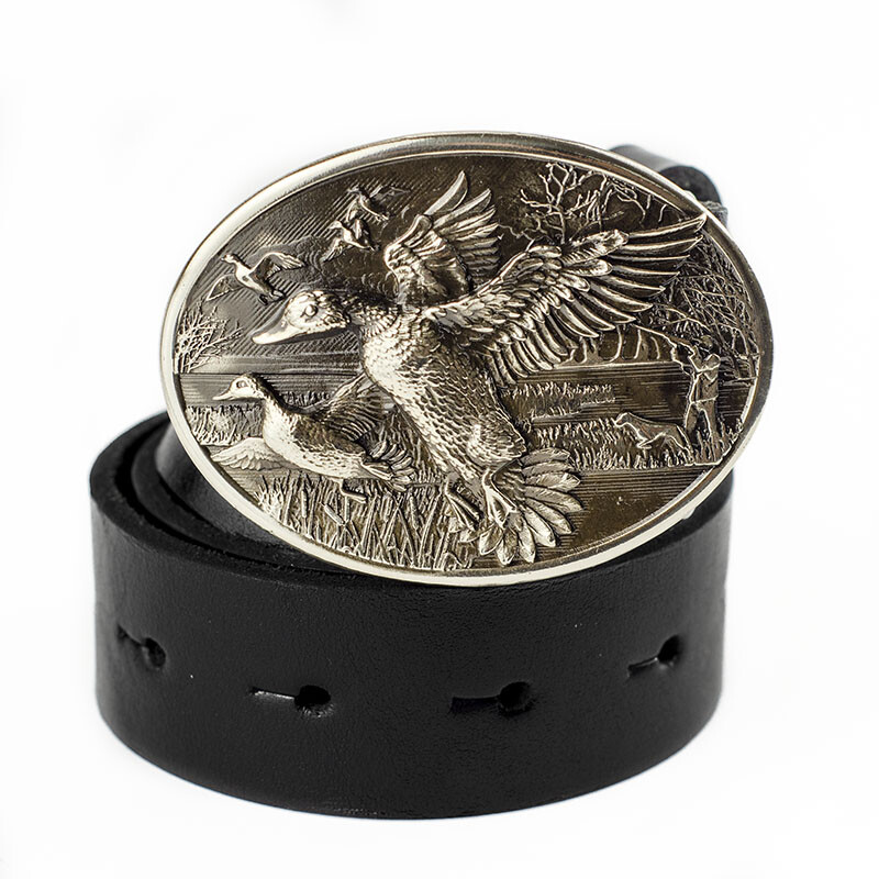 Mallard german silver belt buckle, Duck hunting, Trophy duck season hunter gift