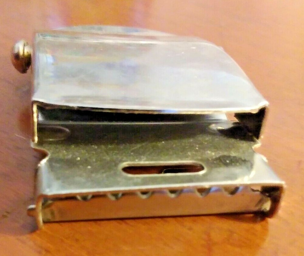 Belt Buckle w/ Slide Fastener – 2.25&Prime; Long – Replacement – Metal Sliding Secured