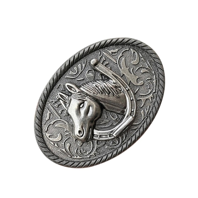 Secure Locking Horse Head Design Belt Buckle Metal Practical Travel Buckle