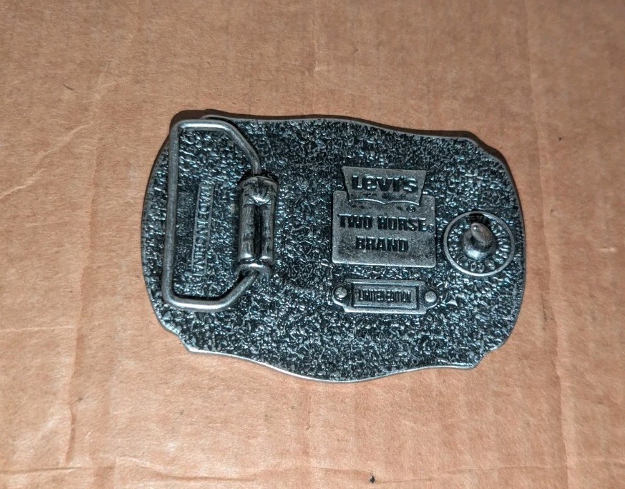 Vintage Levi Strauss & Co. Two Horse Brand Limited Edition Belt Buckle Logo