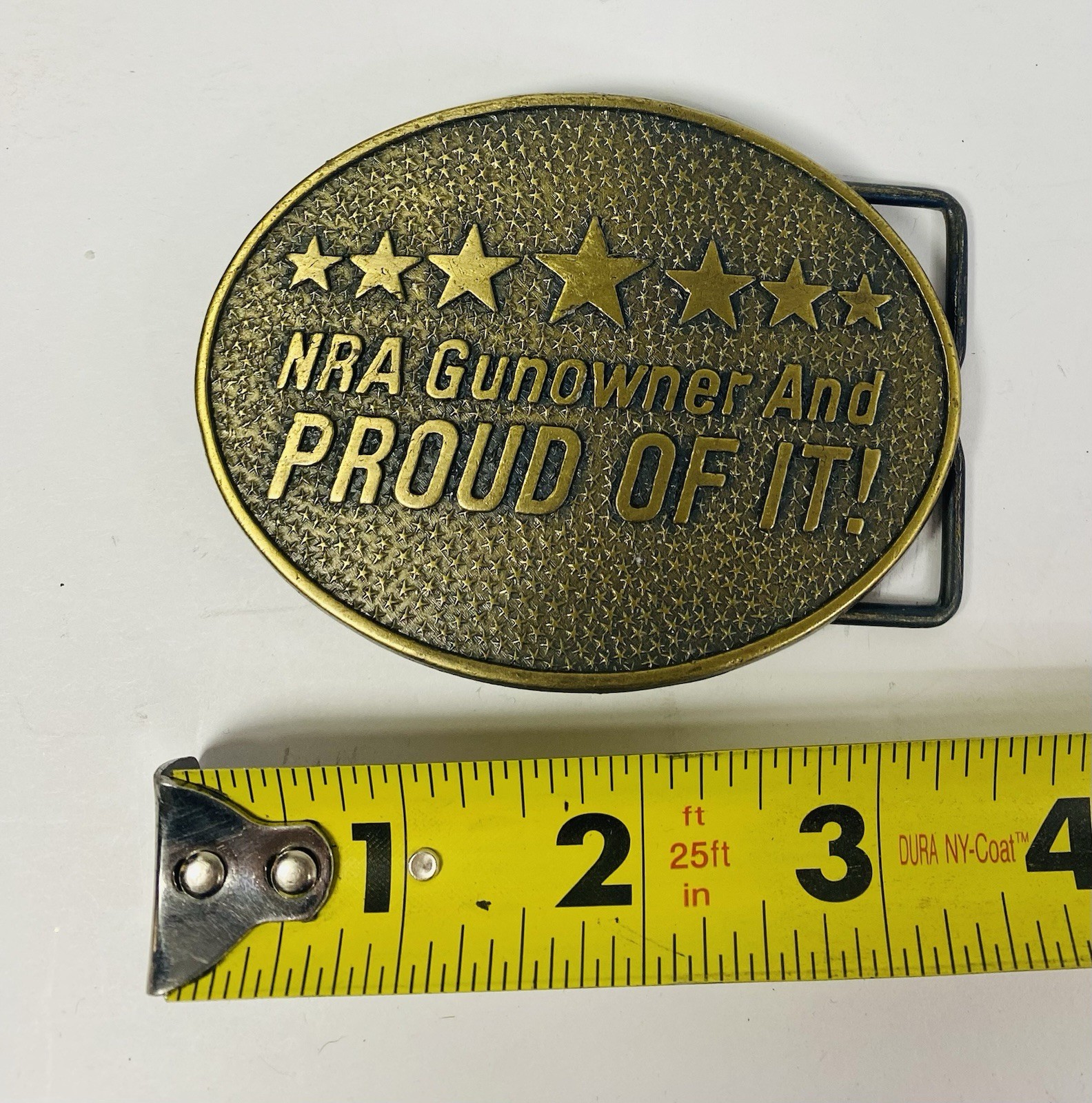 Norman Foundry NRA Gunowner & Proud Of It Belt Buckle Solid Brass