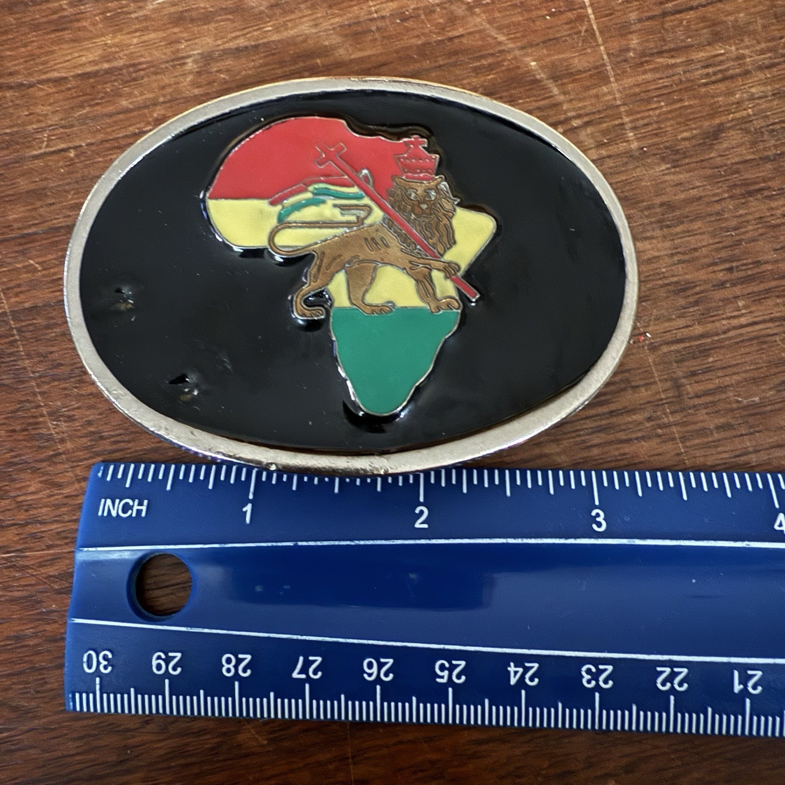 Lion of Judah Rastafarian Belt Buckle Rasta Lion Staff Ethiopian Jamaica Jewelry