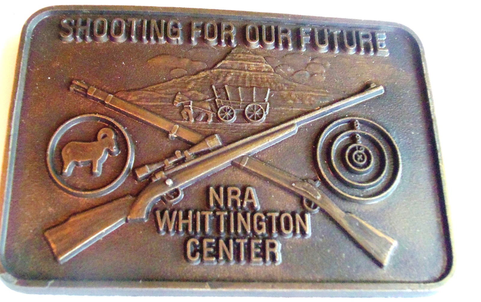 VINTAGE SHOOTING FOR OUR FUTURE NRA BELT BUCKLE NICE ESTATE BUCKLE