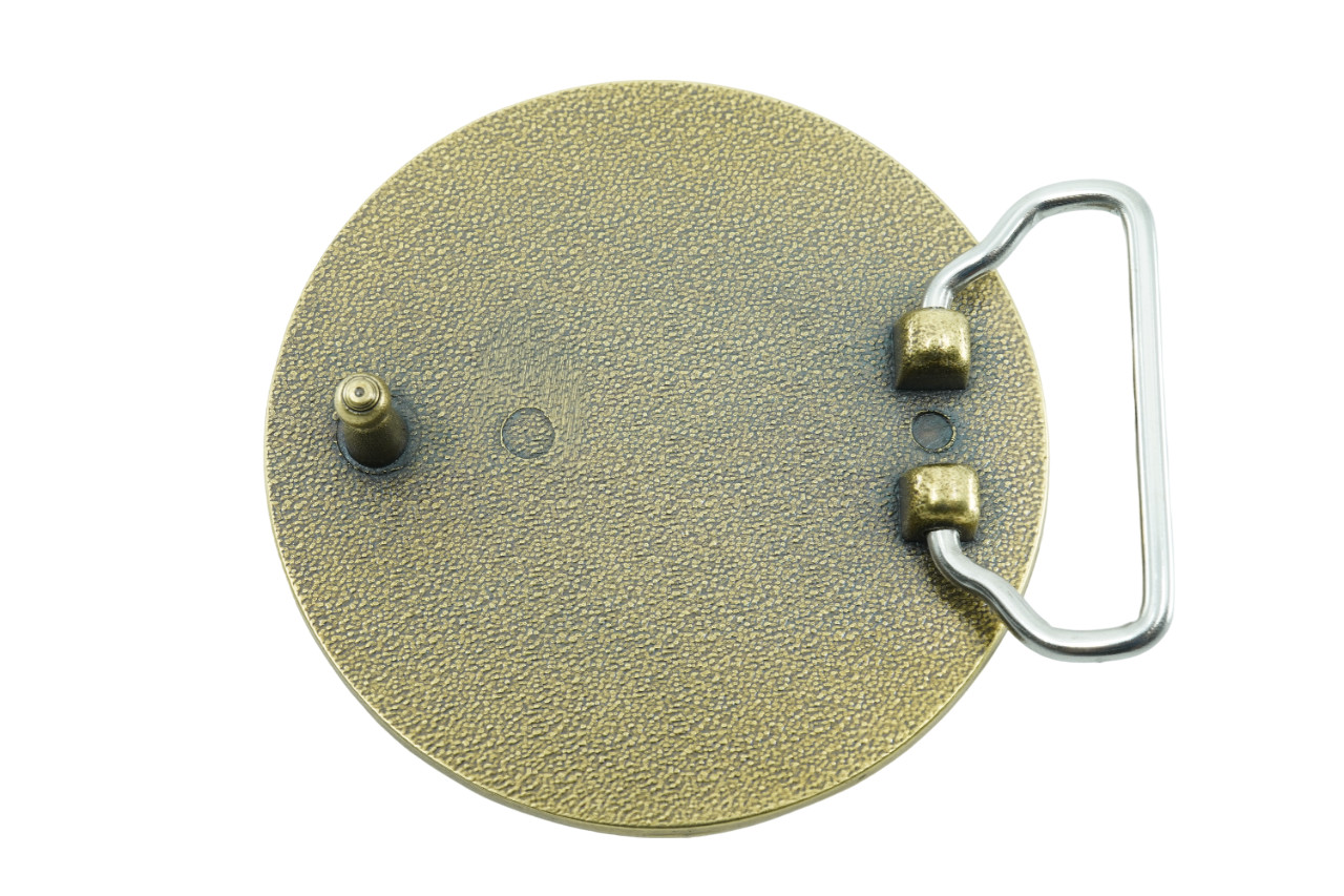 Round Blank Circle Bronze Plated Metal Belt Buckle