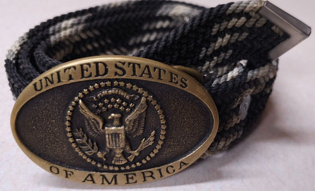 Heritage Mint United States of America Bald Eagle Solid Brass Belt Buckle & Belt