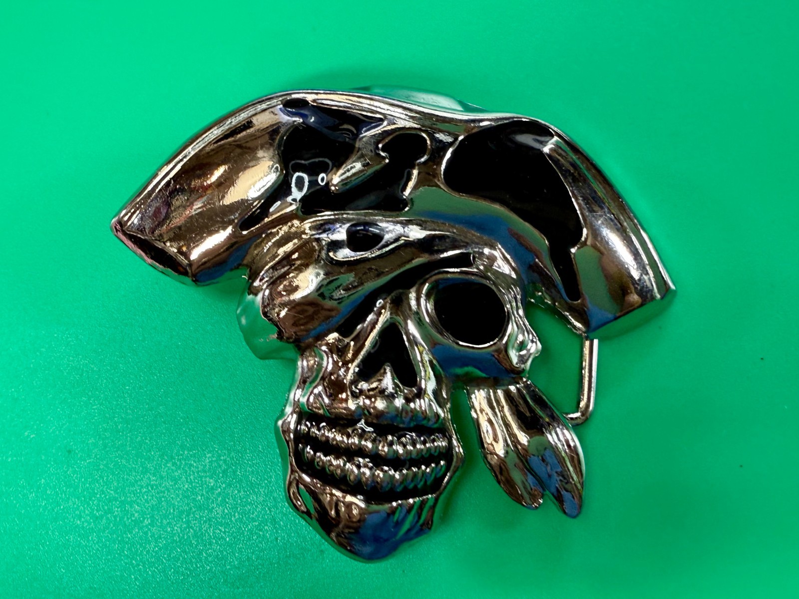 Pirate Skull Head with Hat Bandana Halloween Cosplay Raised 3D Belt Buckle