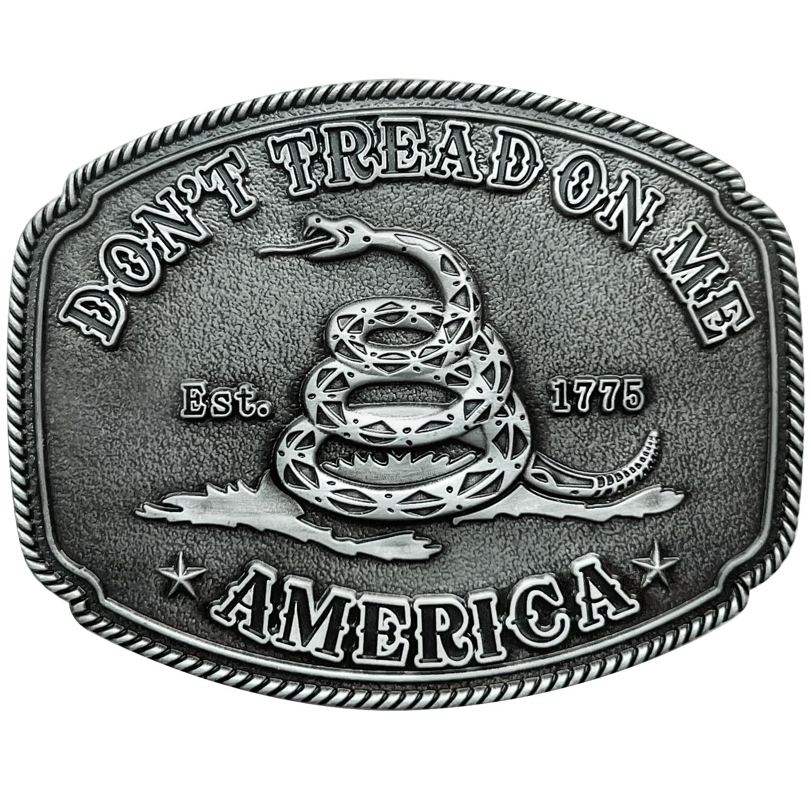 LKKLUYIC Western Belt Buckles for Men Cowboy Buckle Large, Silver