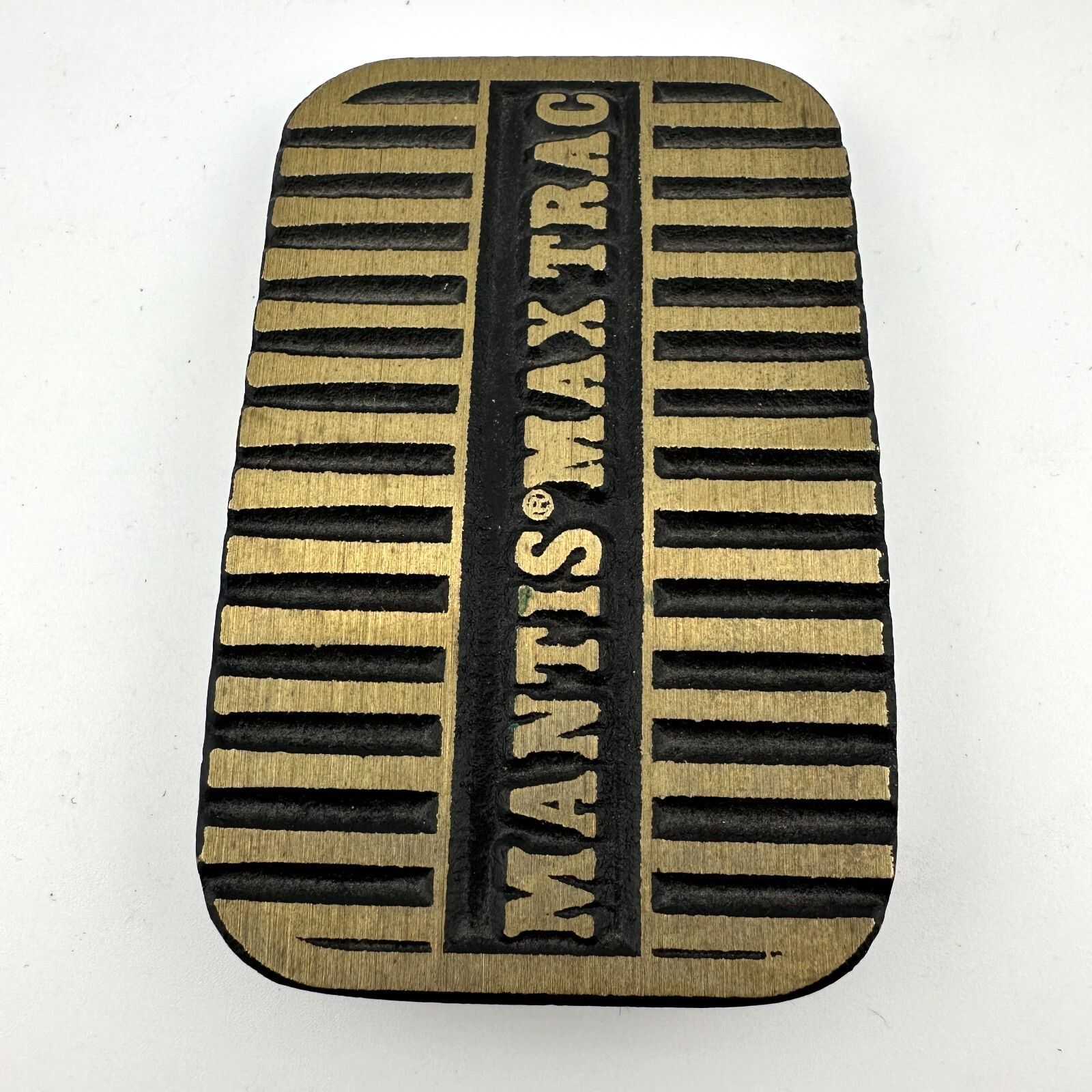 Mantis Max Trac DynaBuckle Solid Brushed Brass Belt Buckle USA Vintage 2 Inch