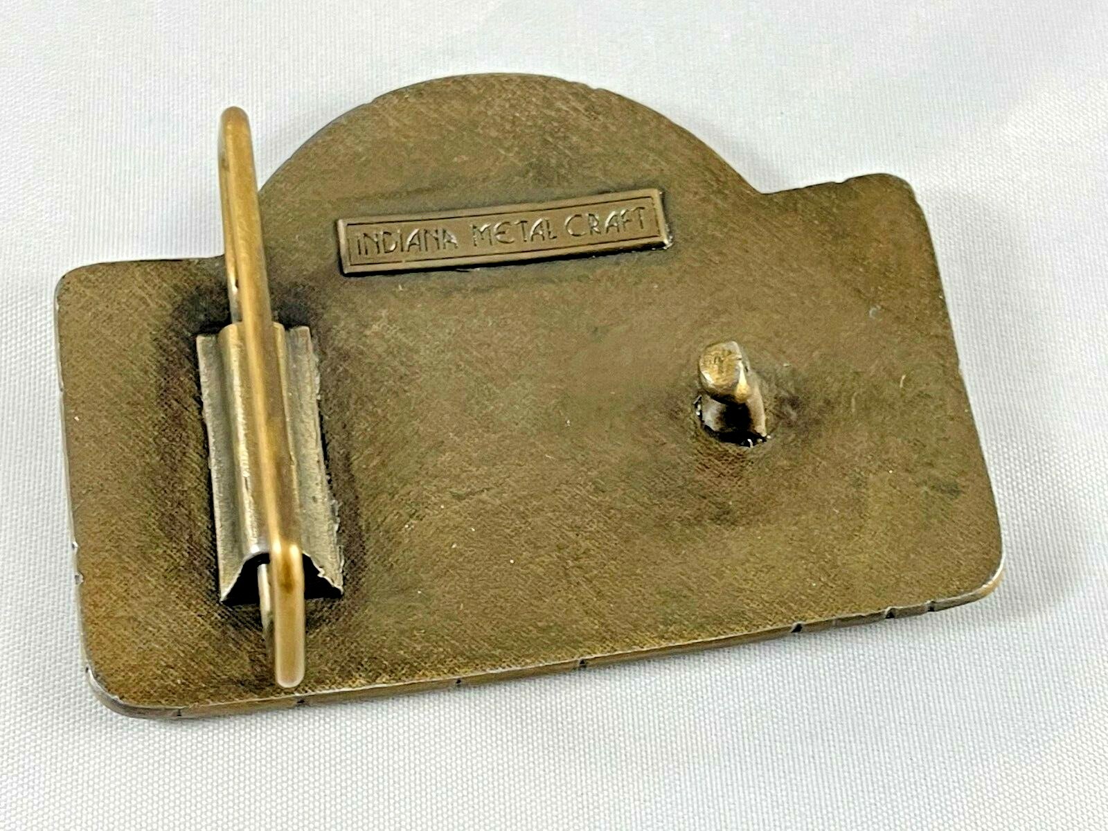 Benchmark Sour Mash Premium Bourbon Vintage 1970 Belt Buckle Indiana Metal Craft