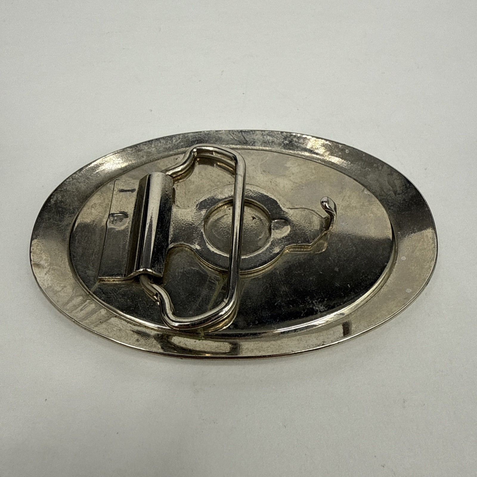 Vintage CB Radio Metal Belt Buckle with Metalic Enamel