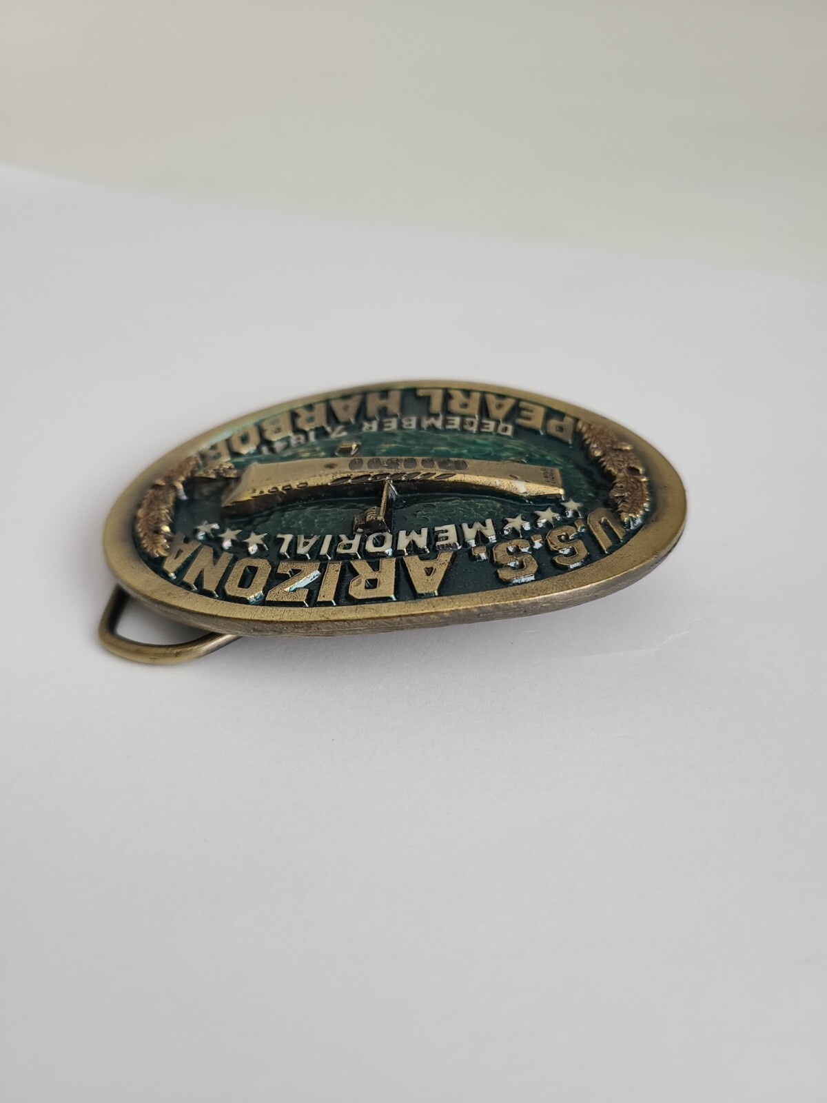 Vtg Belt Buckle Pearl Harbor USS Arizona 12-7-1941 Lim. Edition Rare 1983