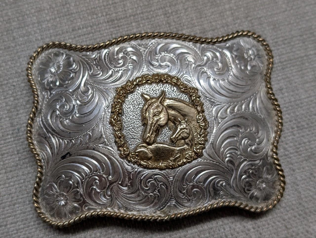 vintage SILVERSMITH COLLECTION belt buckle HORSE equestrian WESTERN cowboy