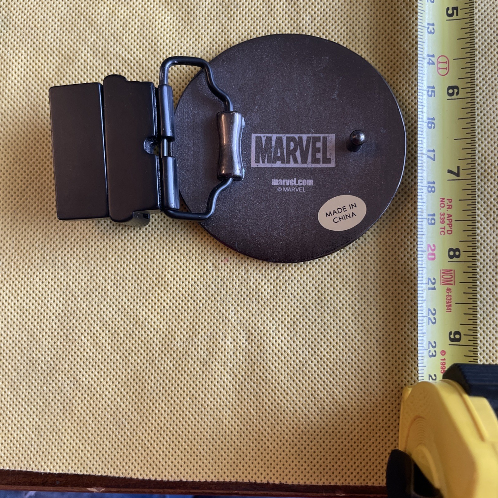 Marvel Heroes Deadpool Graphic Belt Buckle Black Red Clamp Closure Anchor