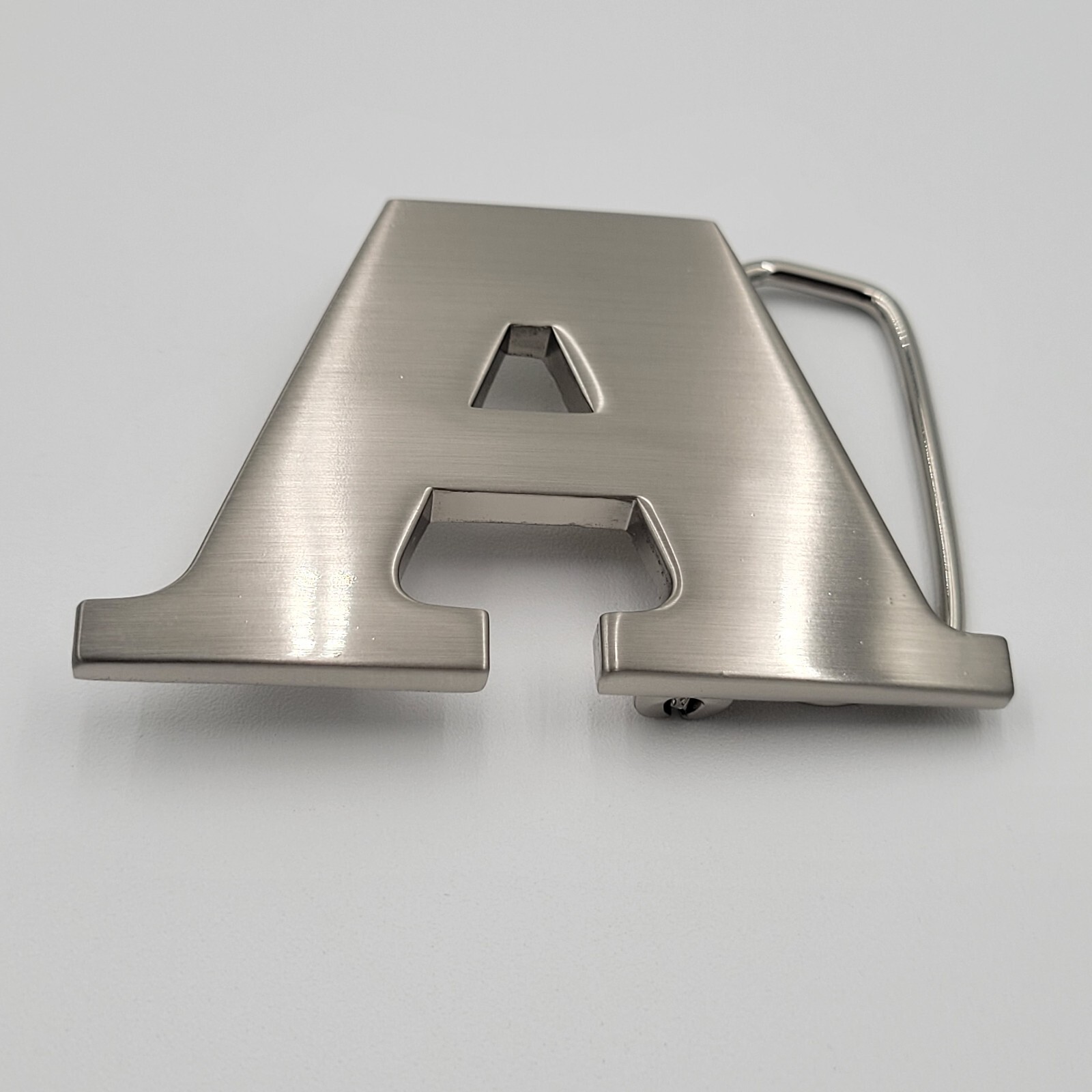 A Initial Brushed Chrome Belt Buckle 3&Prime; x 2&Prime; Up To 1 1/4&Prime; Belt
