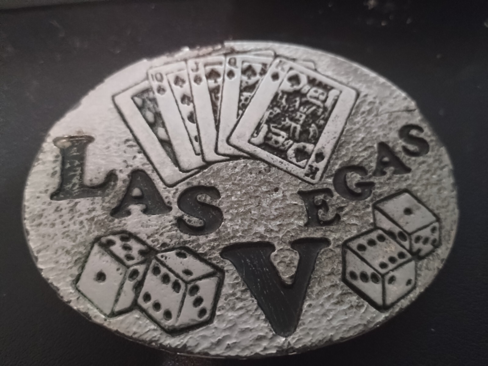 Fabulous Nevada Belt Buckle Dice Cards Poker Las Vegas Reno