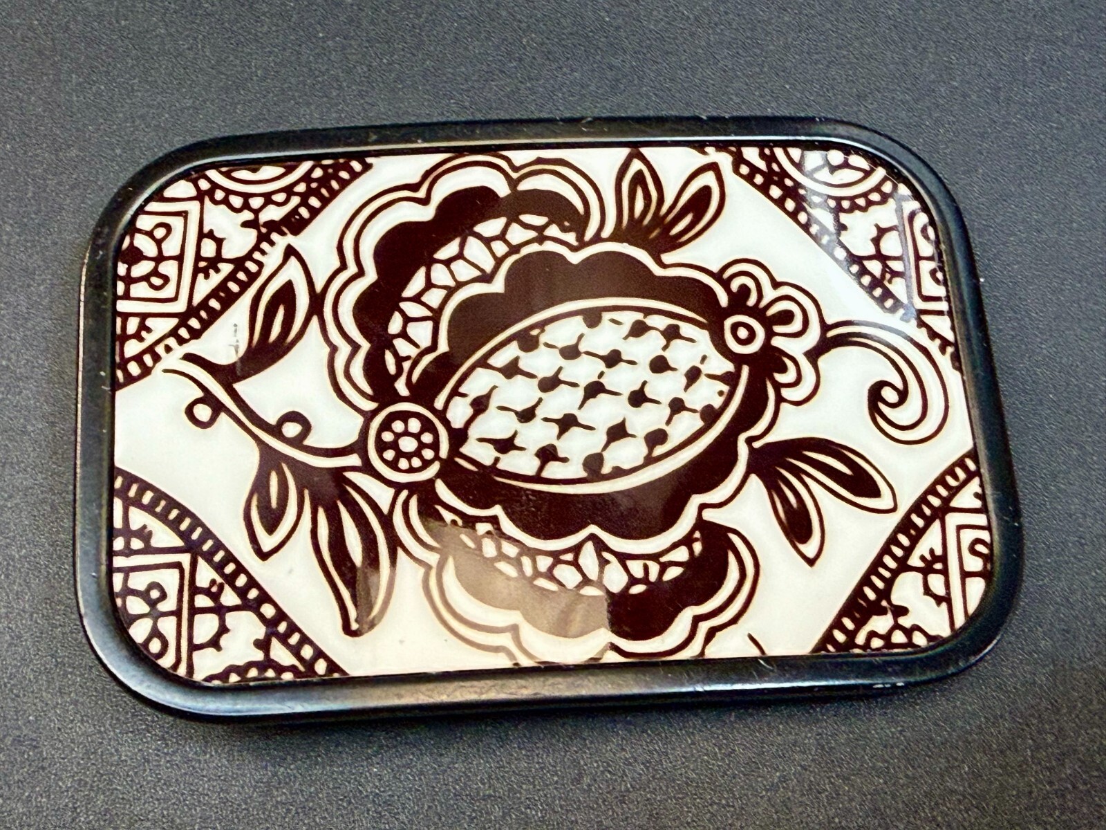 Flower Art Floral Theme Hand Painted Enamel Belt Buckle by Buckle Down