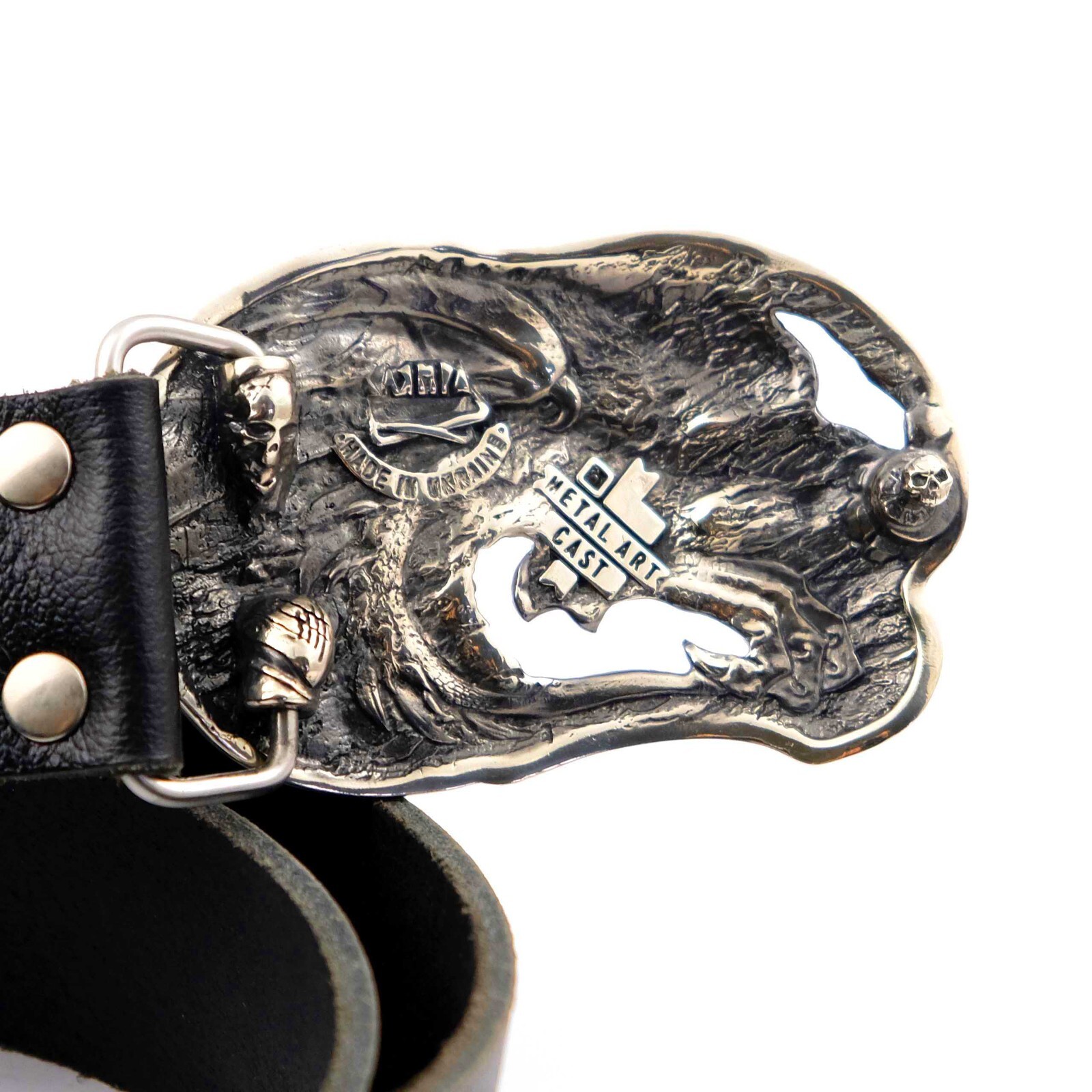 German silver belt buckle Jormungands Head, Scandinavian Dragon, Jörmungandr