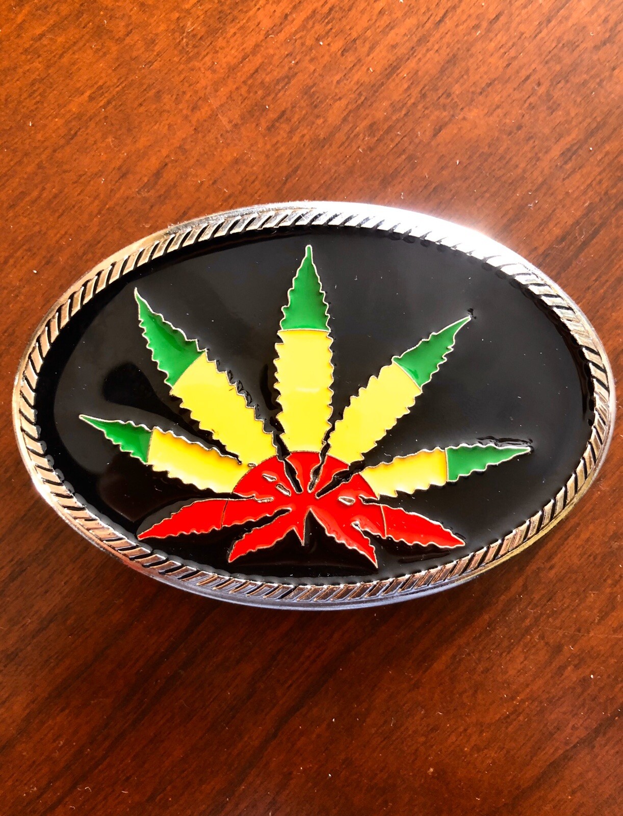 Colourful Rasta Marijuana Leaf Pot Plant Weed 420 Metal Unisex Men’s Belt Buckle