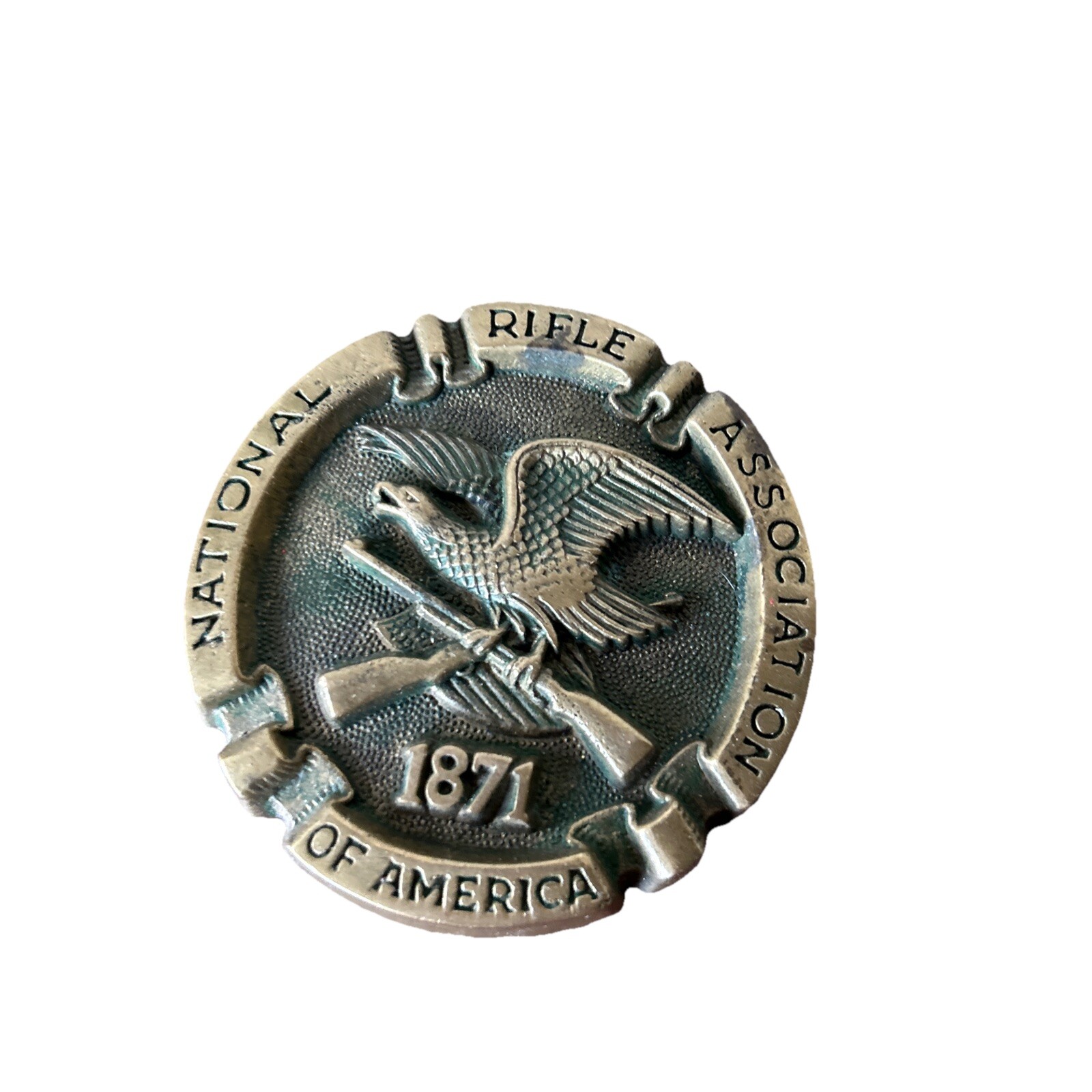 VTG 1978 “NATIONAL RIFLE ASSOCIATION OF AMERICA 1871” SOLID BRASS BELT BUCKLE S