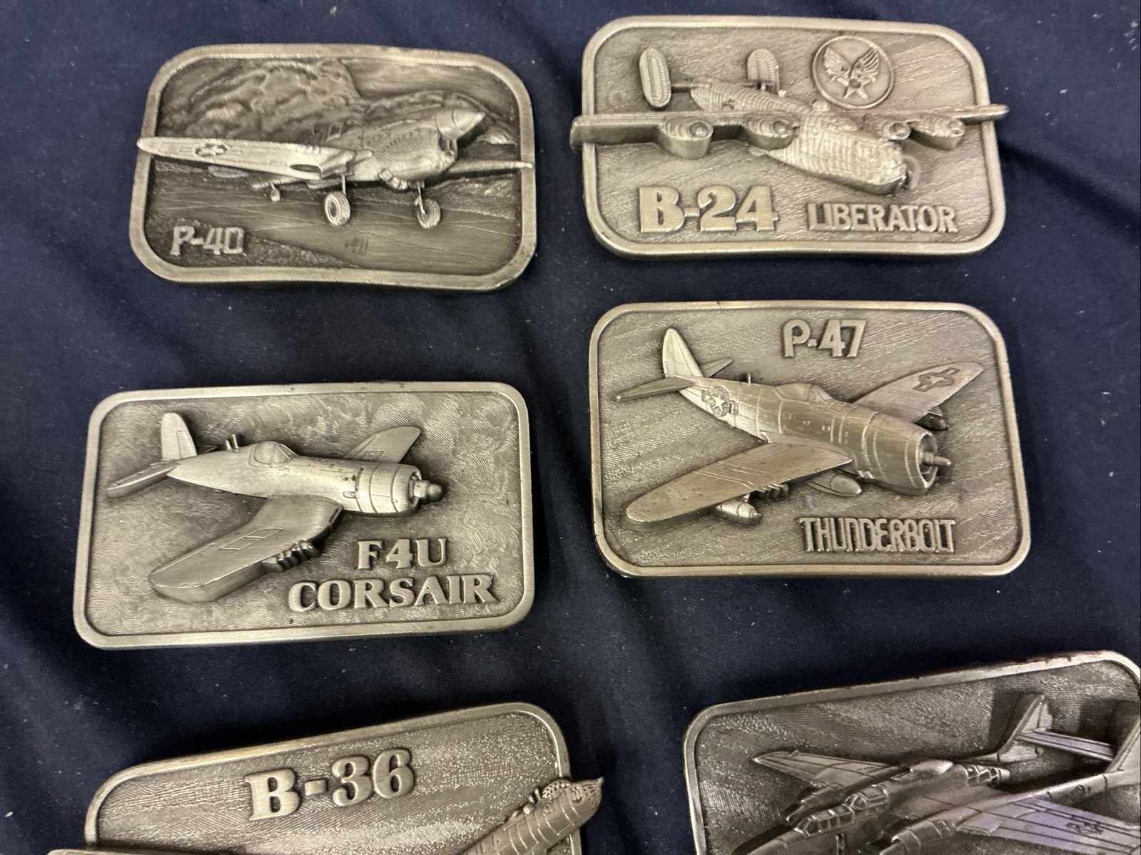 Vintage Buckle Connection Belt Buckles Military Aircraft Lot Of 6 WW2 Planes
