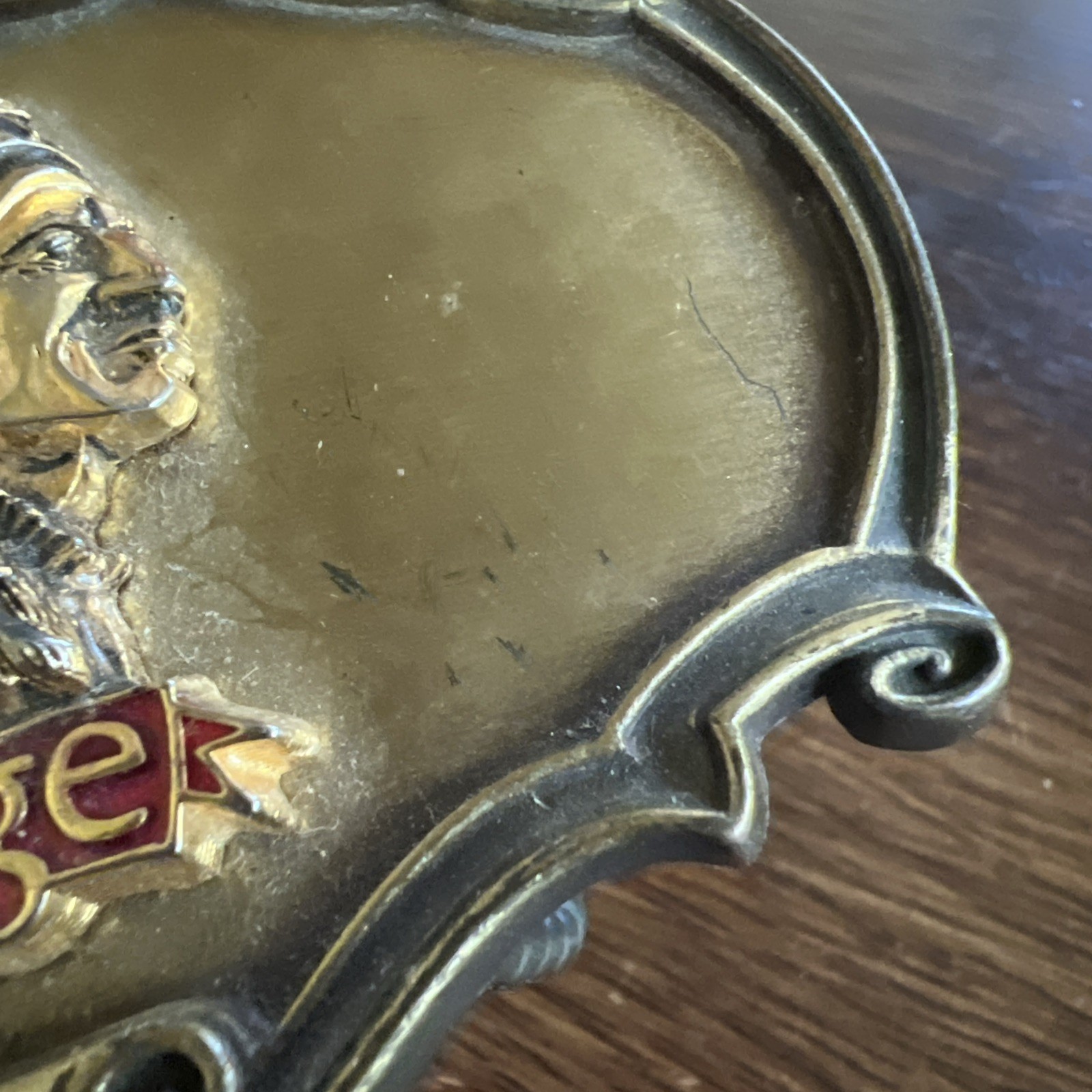 1978 Native American INDIAN THEME BELT BUCKLE – vintage brass
