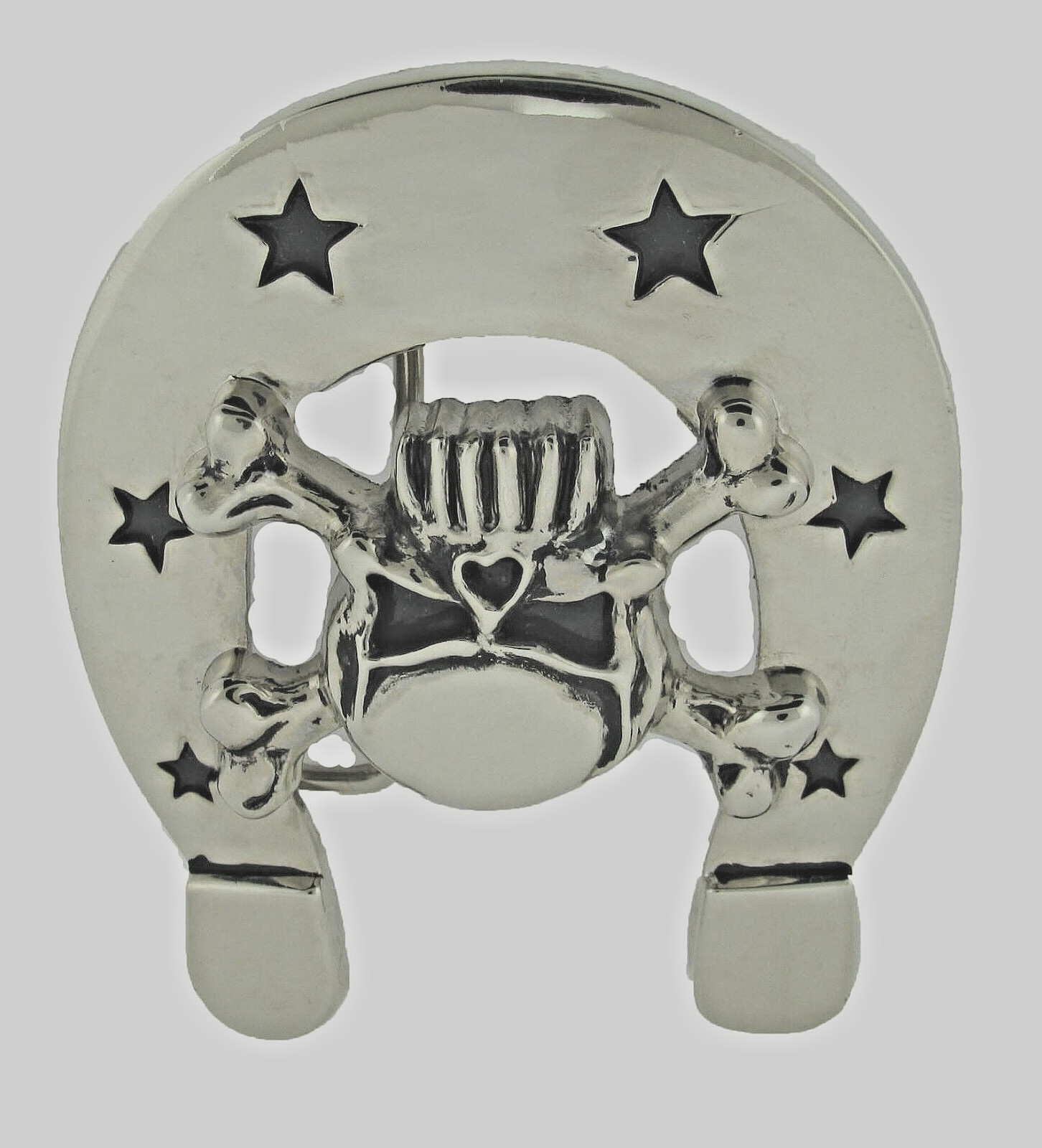 Skull Crossbone Belt Buckles Horseshoes Silver Metal Emblem Vintage Pirate Men