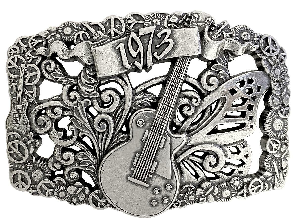 Unique Buckle 1973 Guitar Engraved Buckle Fits 1-1/2&Prime;(38mm) Wide Belt