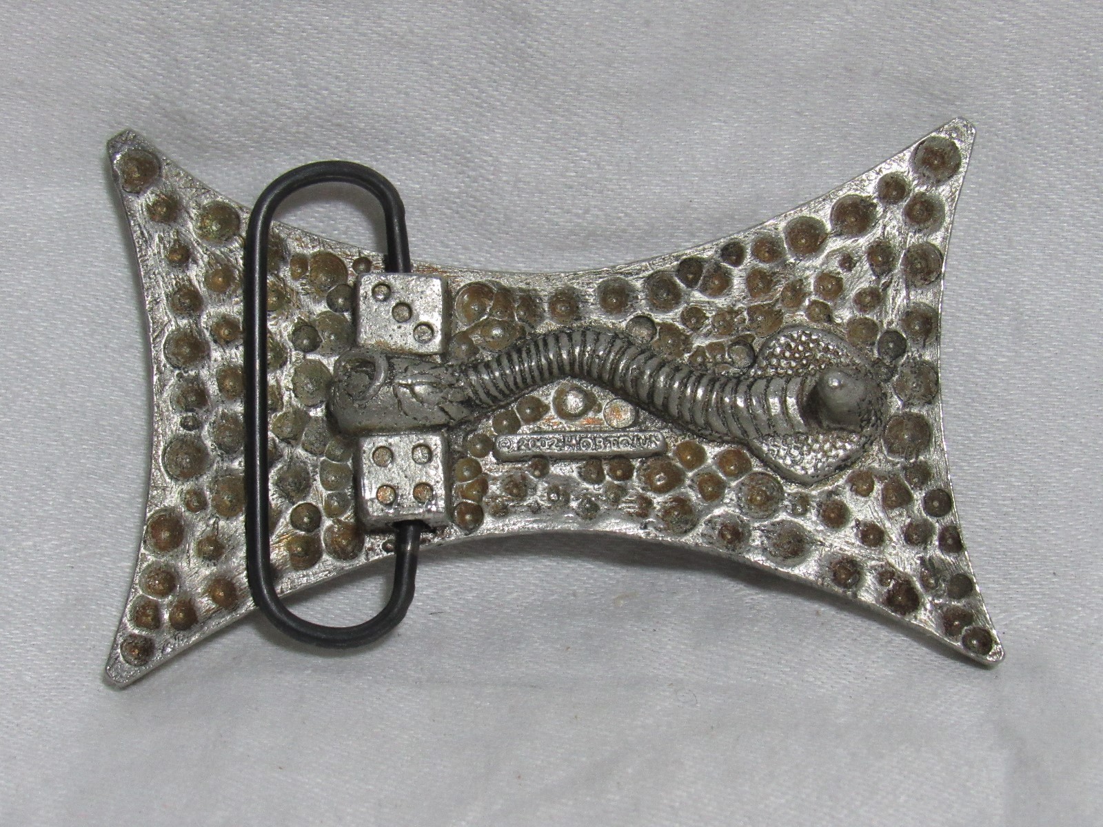 CHOPPERS Belt Buckle w/ COBRA and DICE Clasp Silver / Black Metal 2002 Mobtown