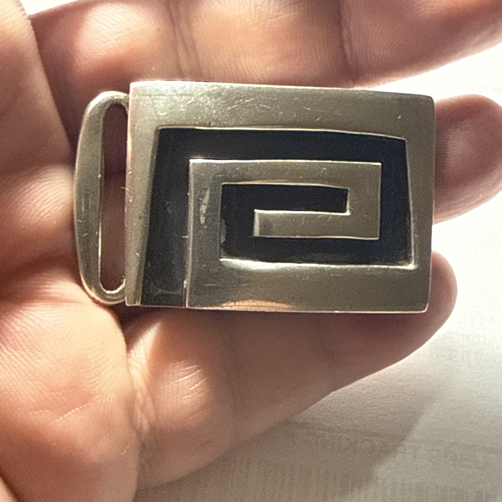 Men’s Belt Buckle Mexico Designer Sterling Art Deco 50 Grams Retro Modern Old