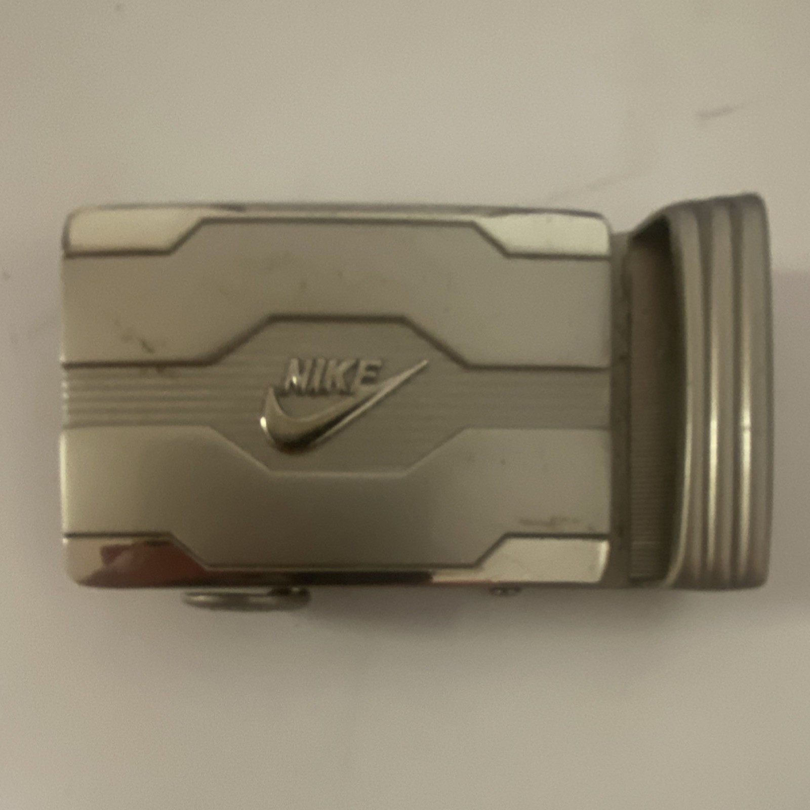 VTG Nike Logo Metal Silver Men&rsquo;s adjustable Clip Belt Buckle