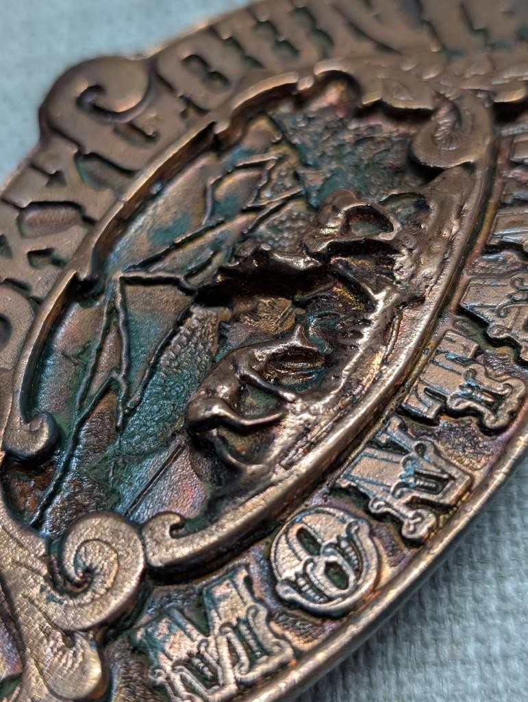 1970s vintage MONTANA big sky country HEAVY belt byckle BRASS bronze WESTERN
