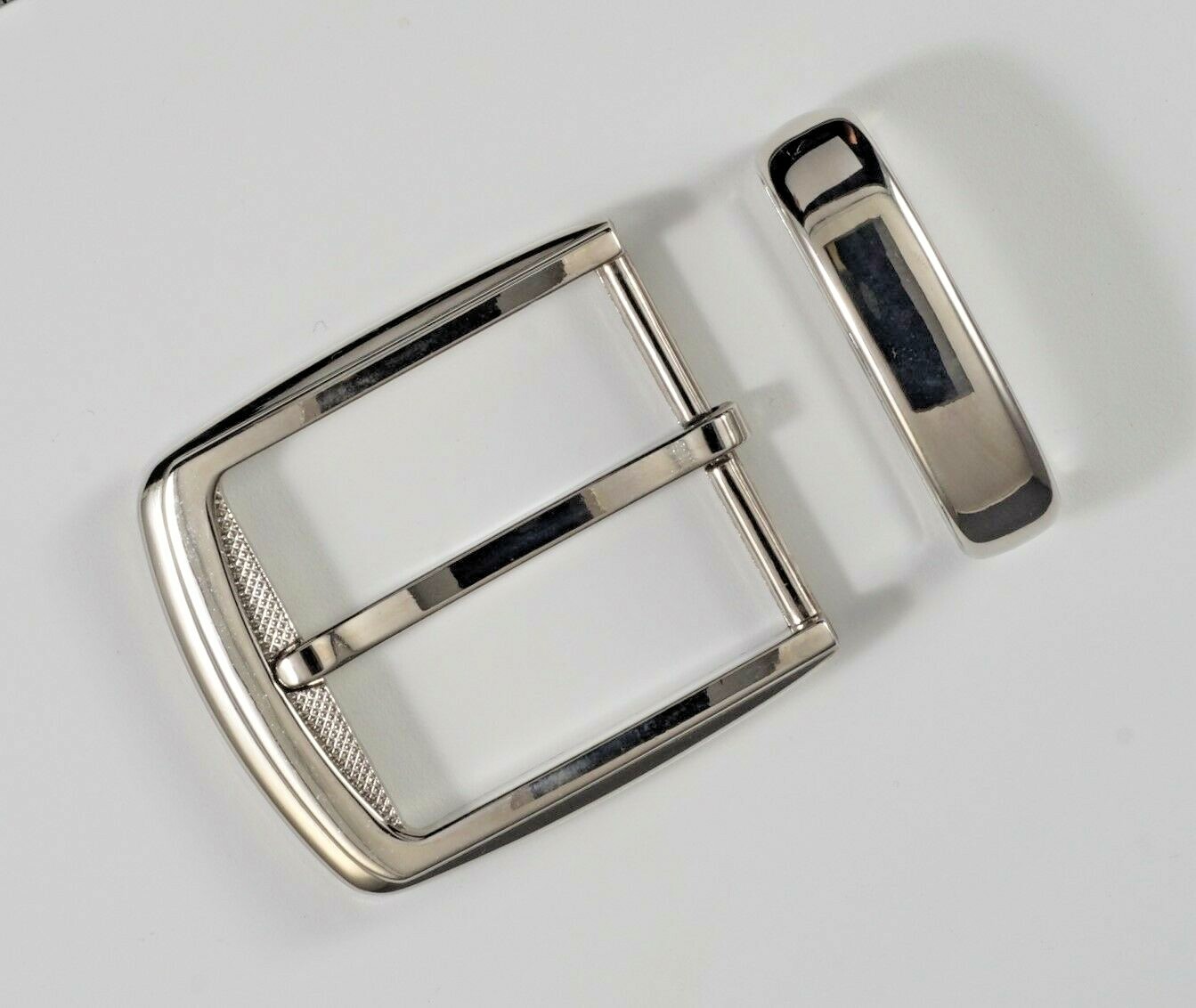 New 1 1/2&Prime;(38mm) pin buckle + loop buckle set(#T11) man women nickel color USA